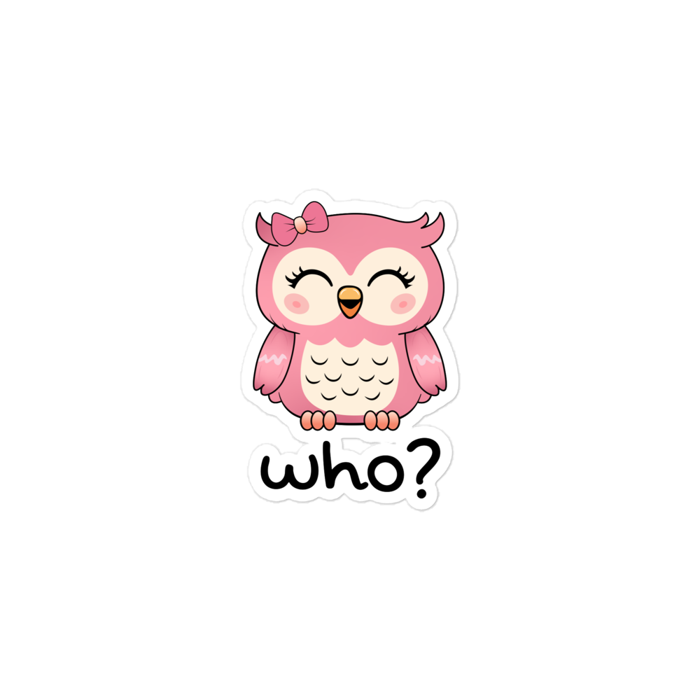 Girly Girl Who Sticker, 3 × 3 inch size