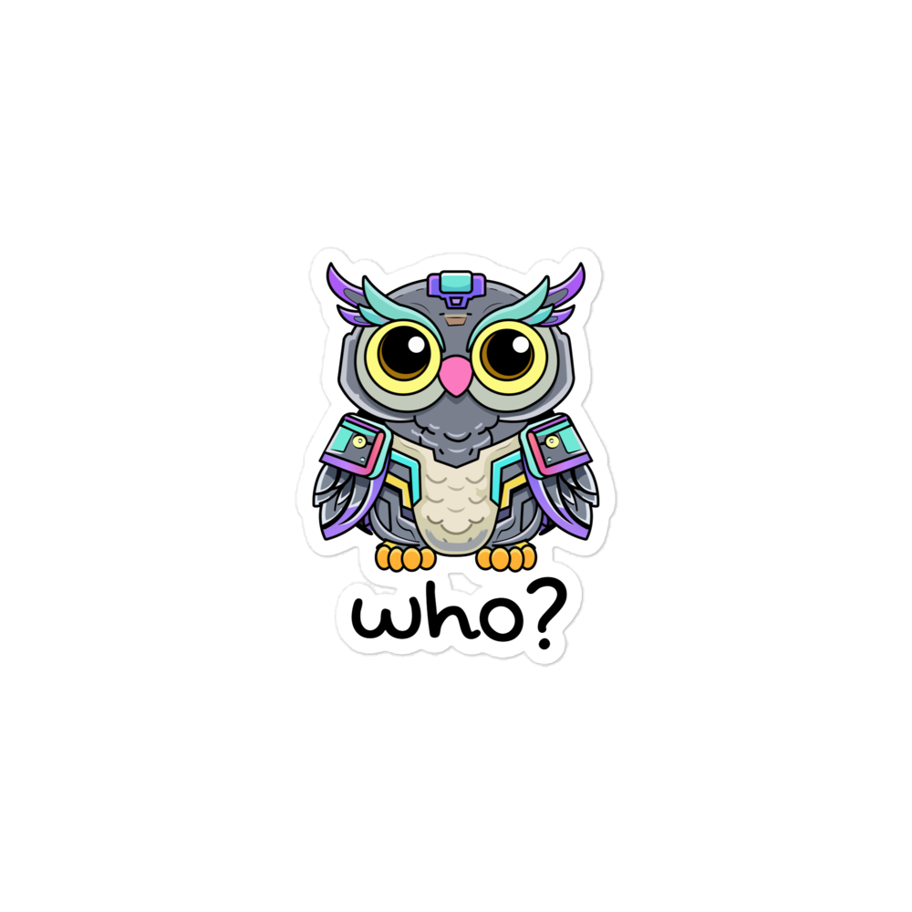 Cyberpunk Who Sticker, 3 × 3 inch size