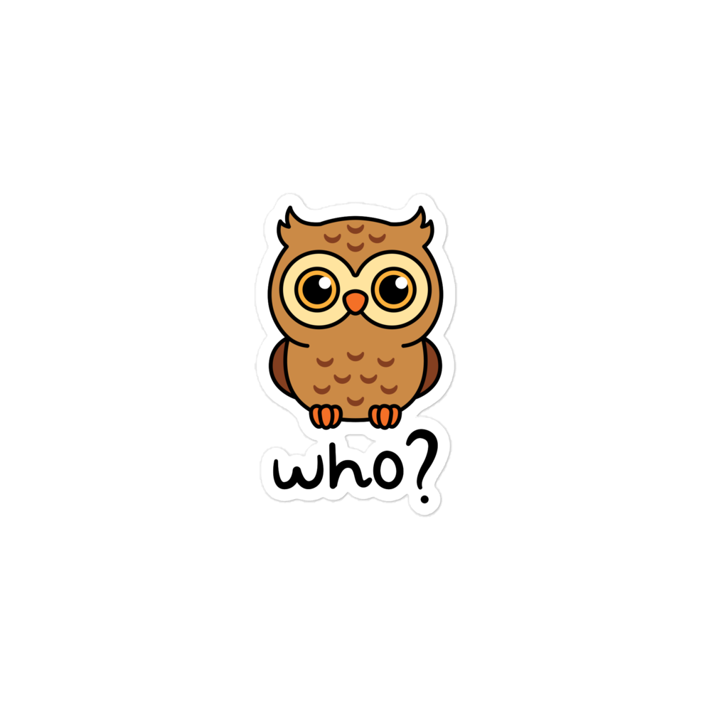 Wholesome Who Sticker, 3 × 3 inch size