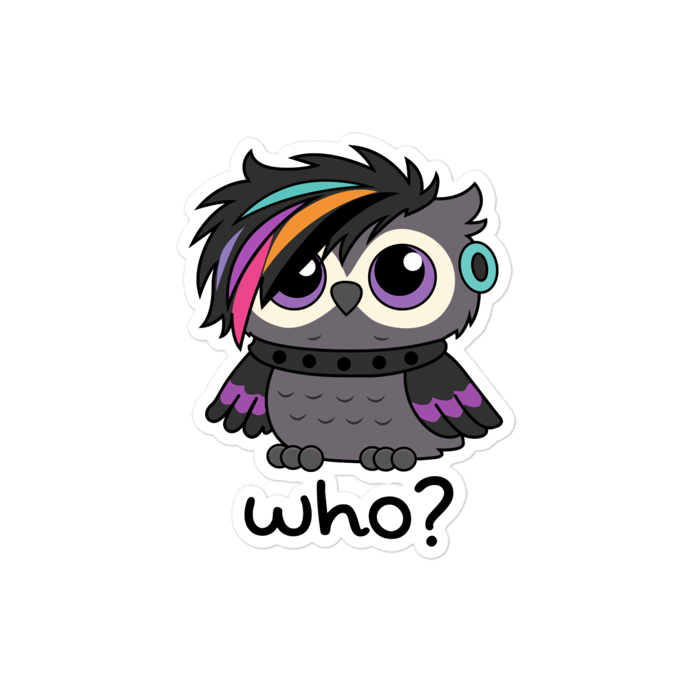 Emo Who Sticker, 4 × 4 inch size