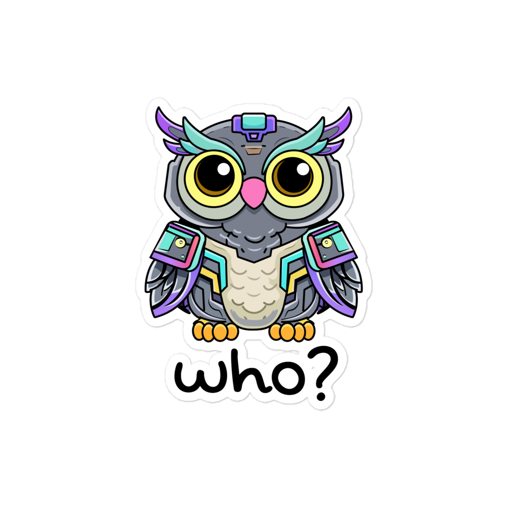 Cyberpunk Who Sticker, 4 × 4 inch size