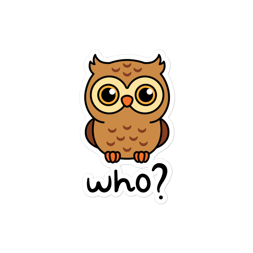 Wholesome Who Sticker, 4 × 4 inch size