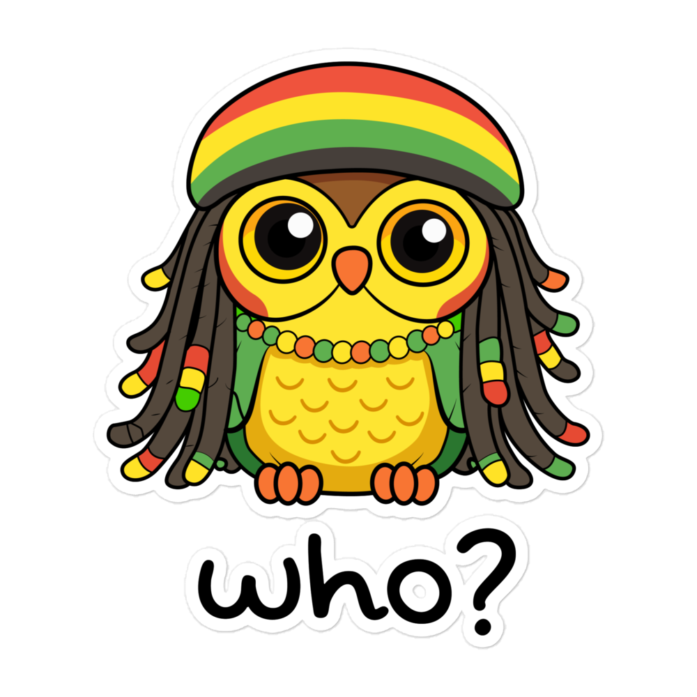 Rasta Who Sticker, 5.5 × 5.5 inch size