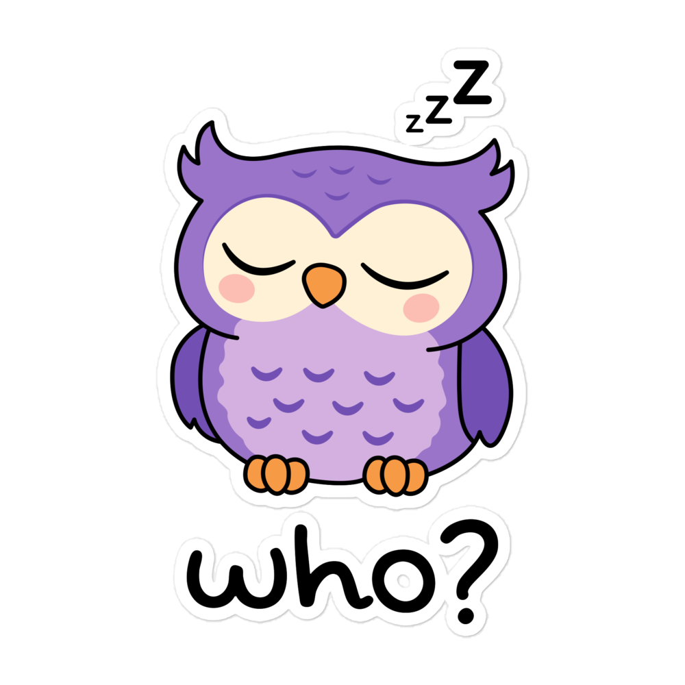 Sleepy Who Sticker, 5.5 × 5.5 inch size