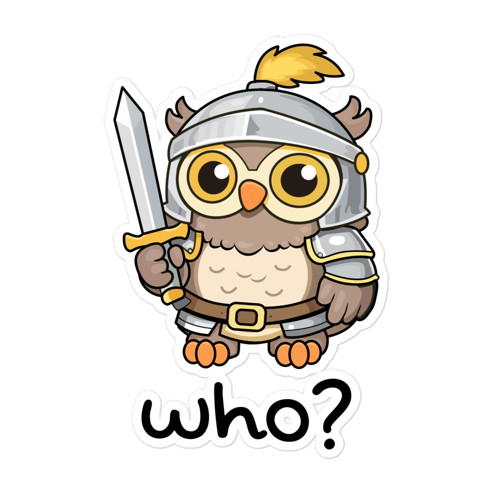 Knight Who Sticker, 5.5 × 5.5 inch size