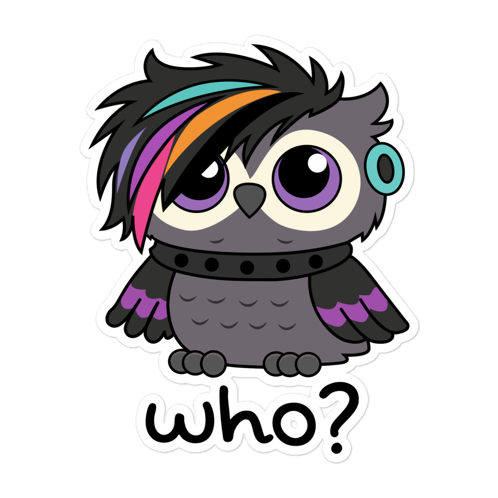 Emo Who Sticker, 5.5 × 5.5 inch size