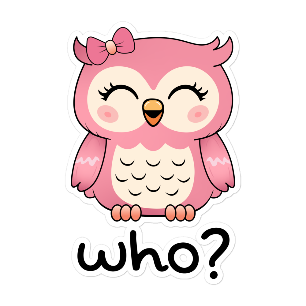 Girly Girl Who Sticker, 5.5 × 5.5 inch size