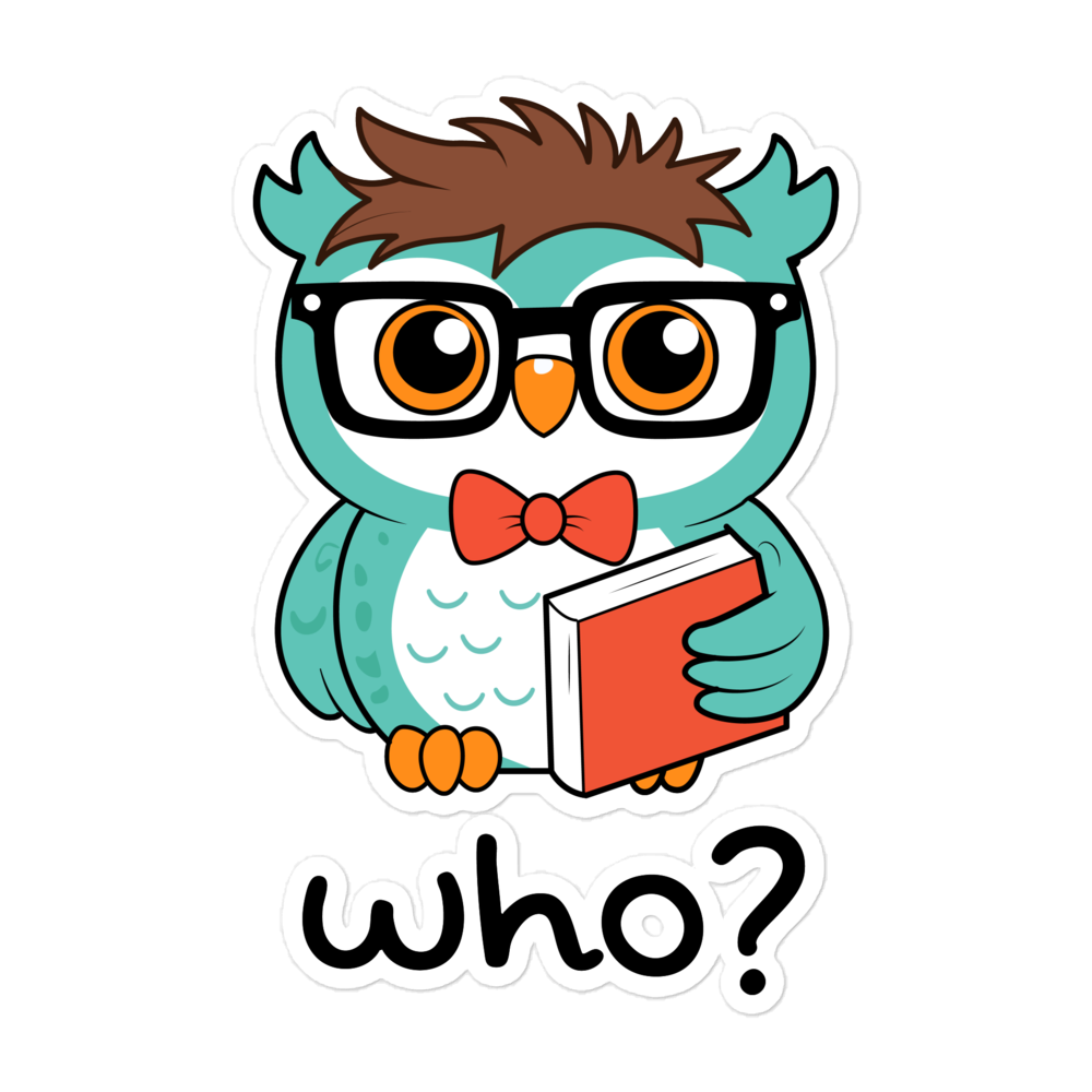 Nerdy Who Sticker, 5.5 × 5.5 inch size