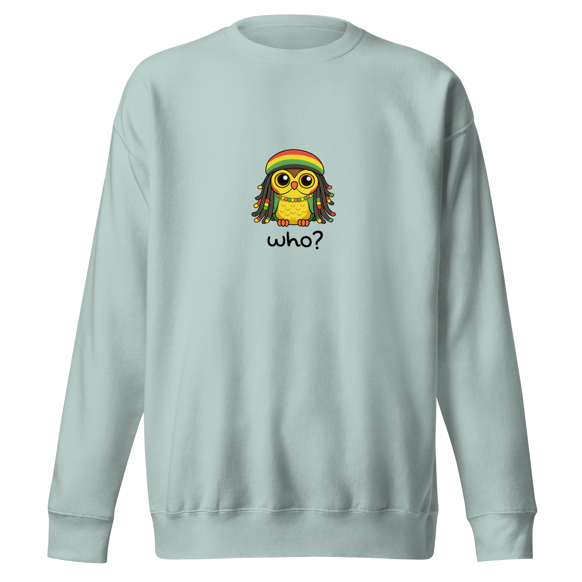Rasta Who Nest Crew (Large Print) in Agave, front view