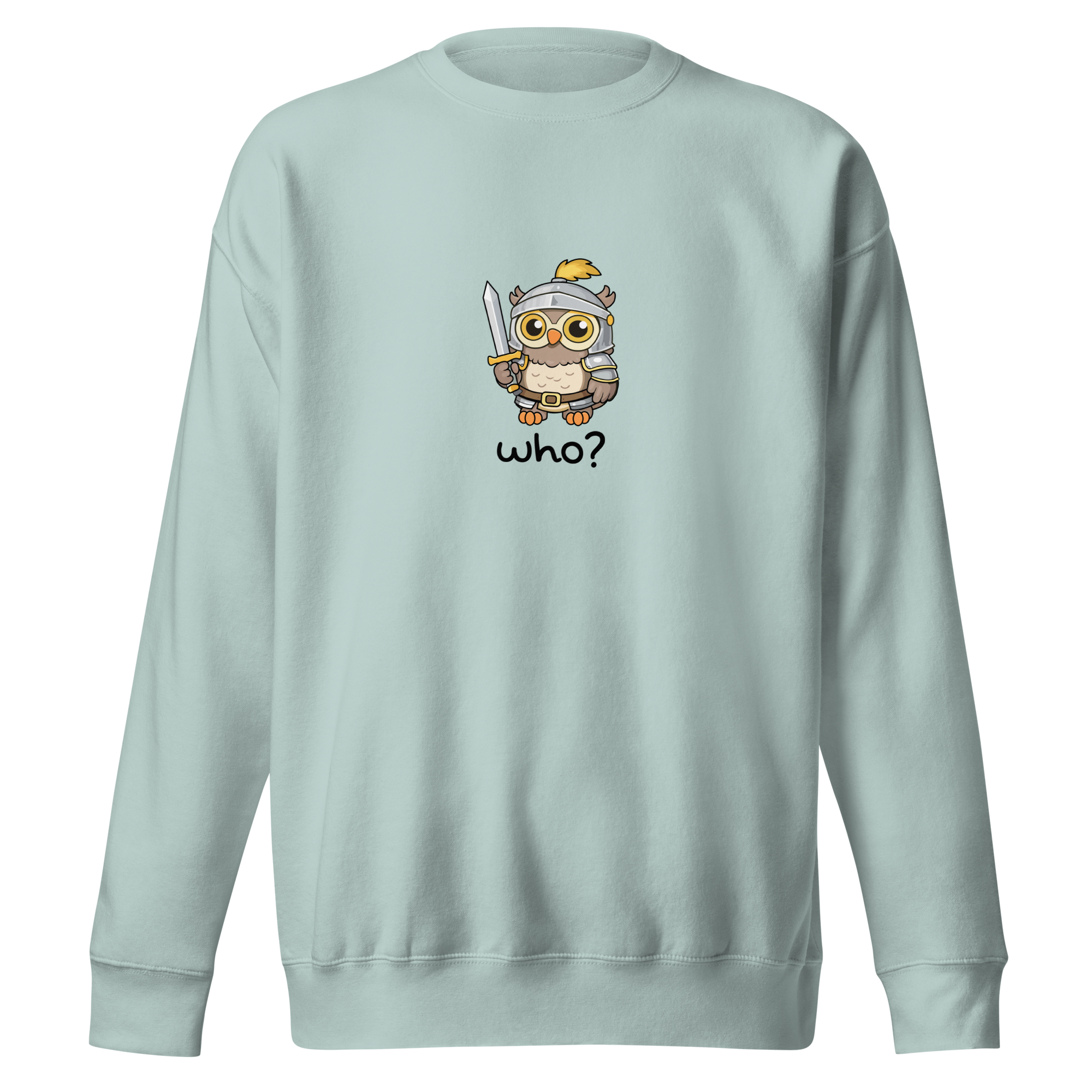 Knight Who Nest Crew (Large Print) in Agave, front view