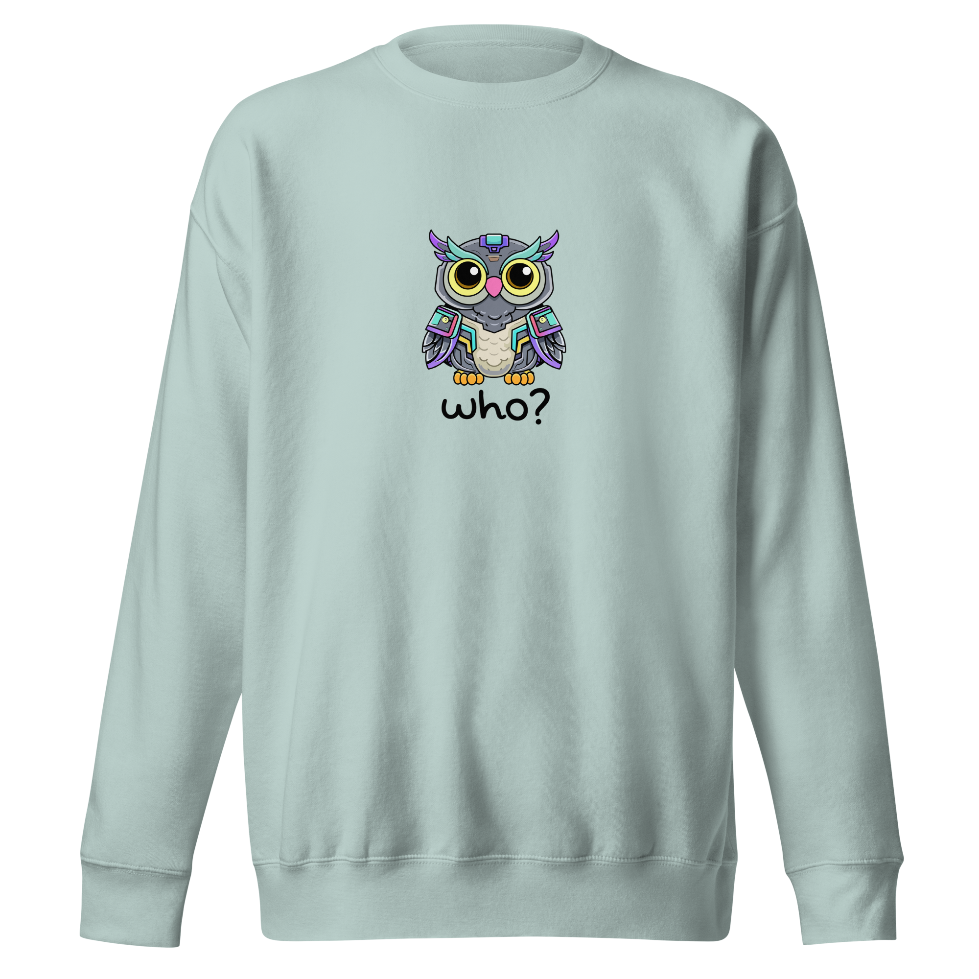Cyberpunk Who Nest Crew (Large Print) in Agave, front view