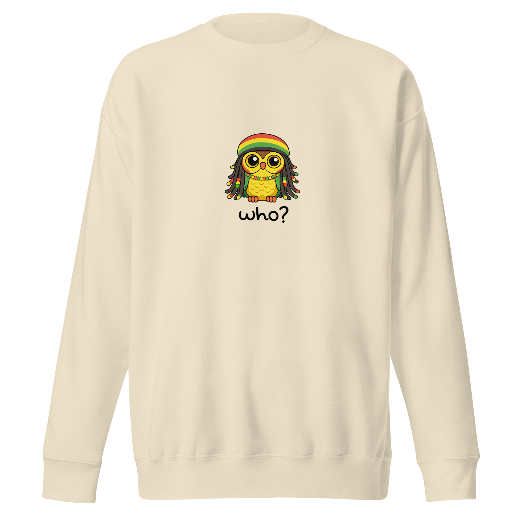 Rasta Who Nest Crew (Large Print) in Bone, front view