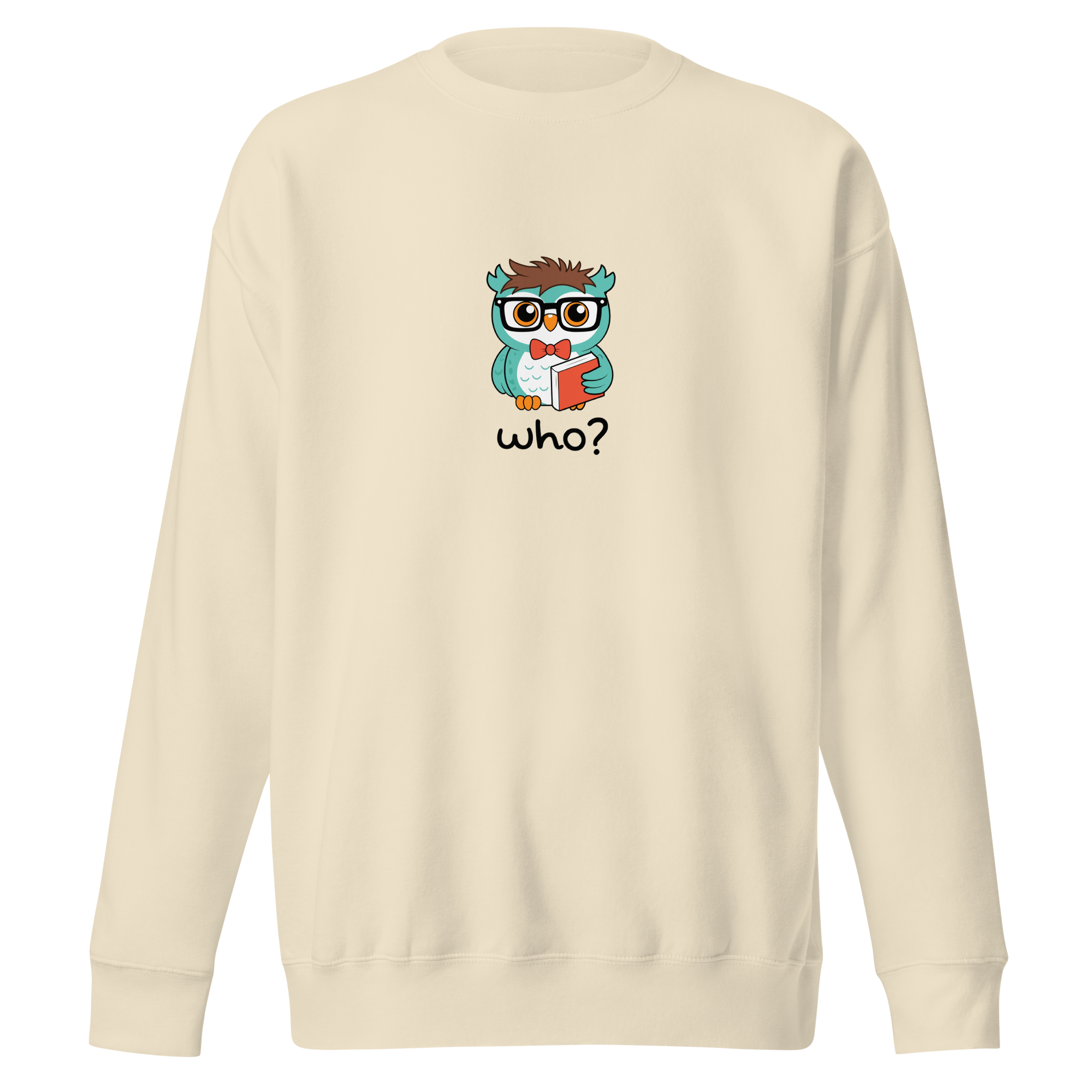 Nerdy Who Nest Crew (Large Print) in Bone, front view