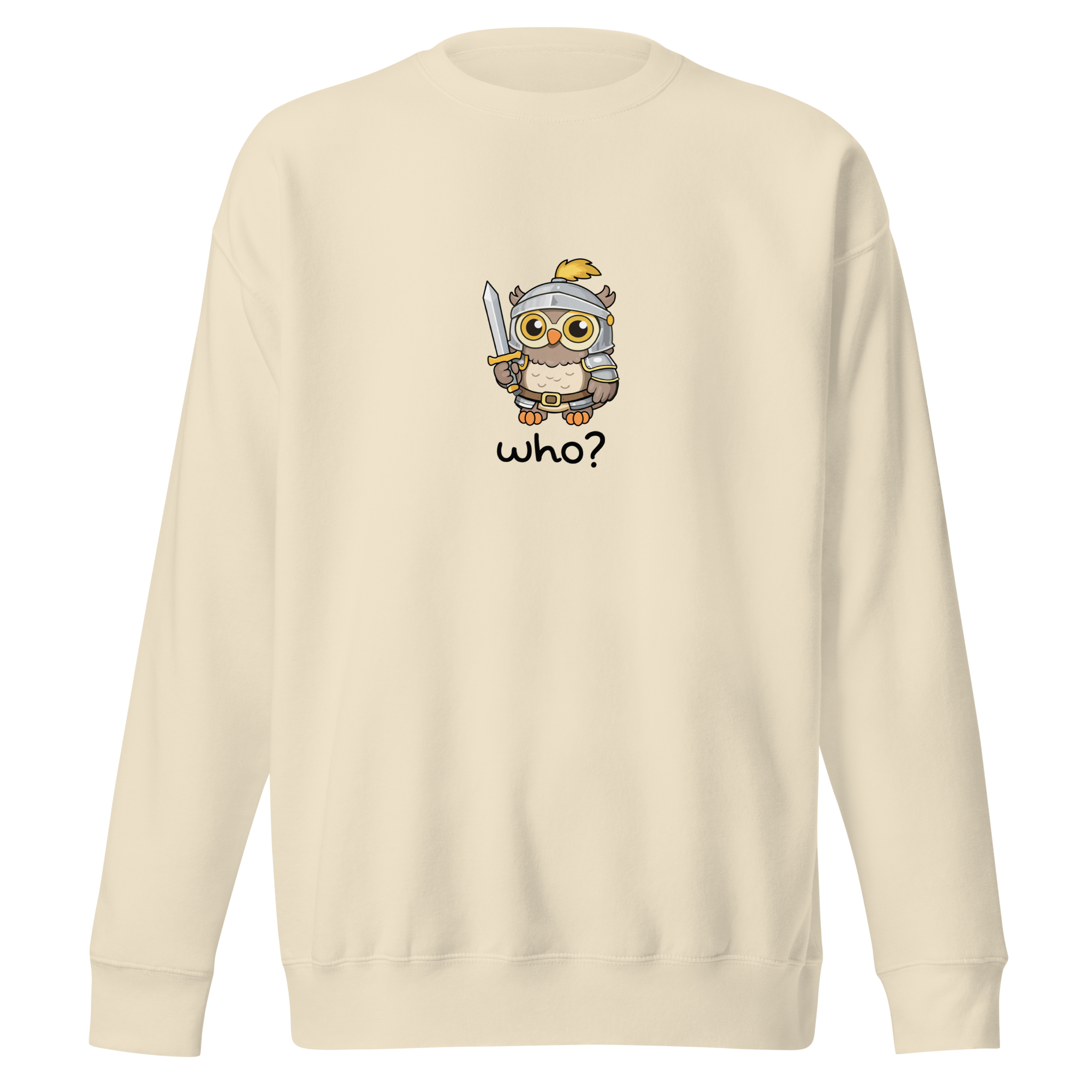 Knight Who Nest Crew (Large Print) in Bone, front view