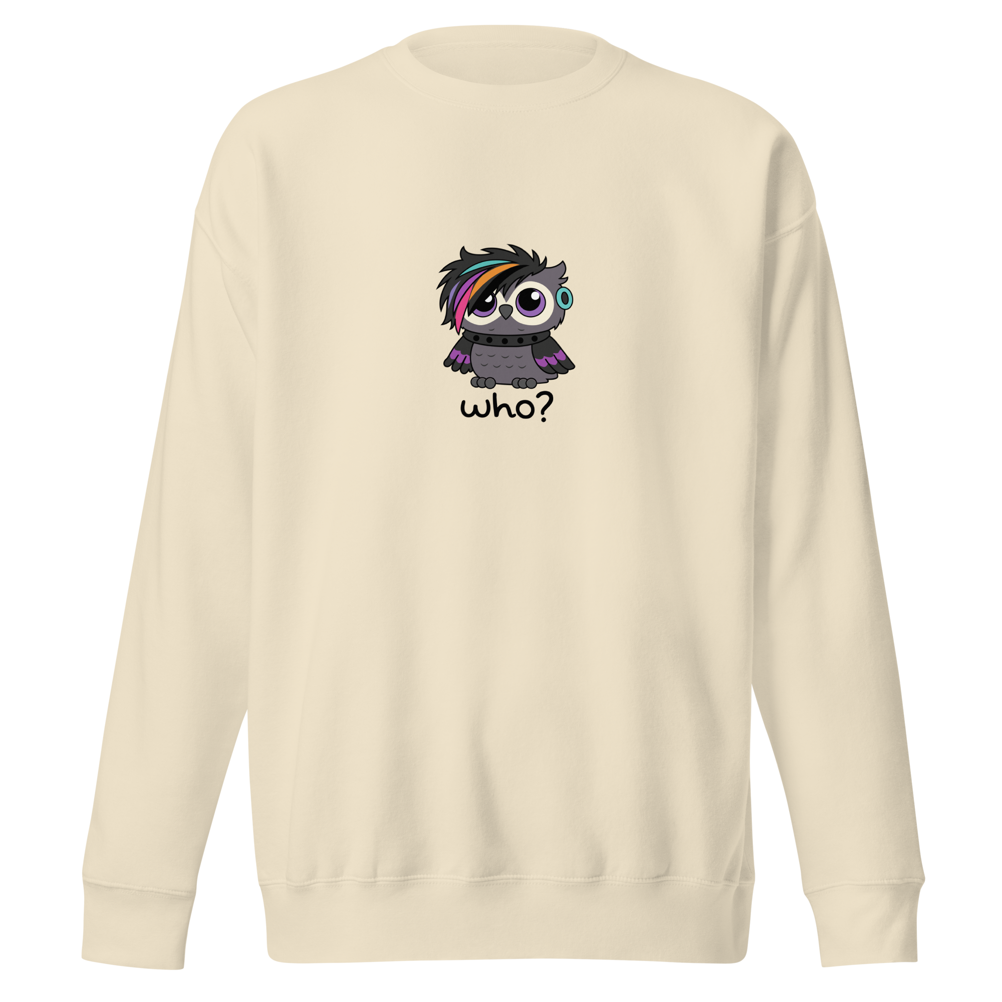 Emo Who Nest Crew (Large Print) in Bone, front view