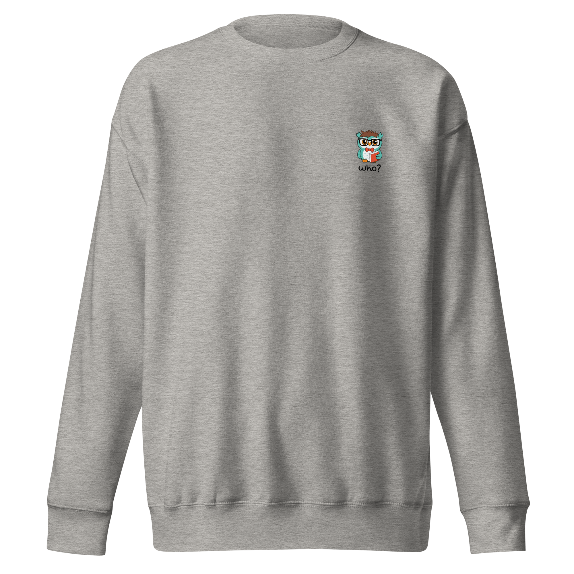 Nerdy Who Nest Crew in Carbon Grey, front view