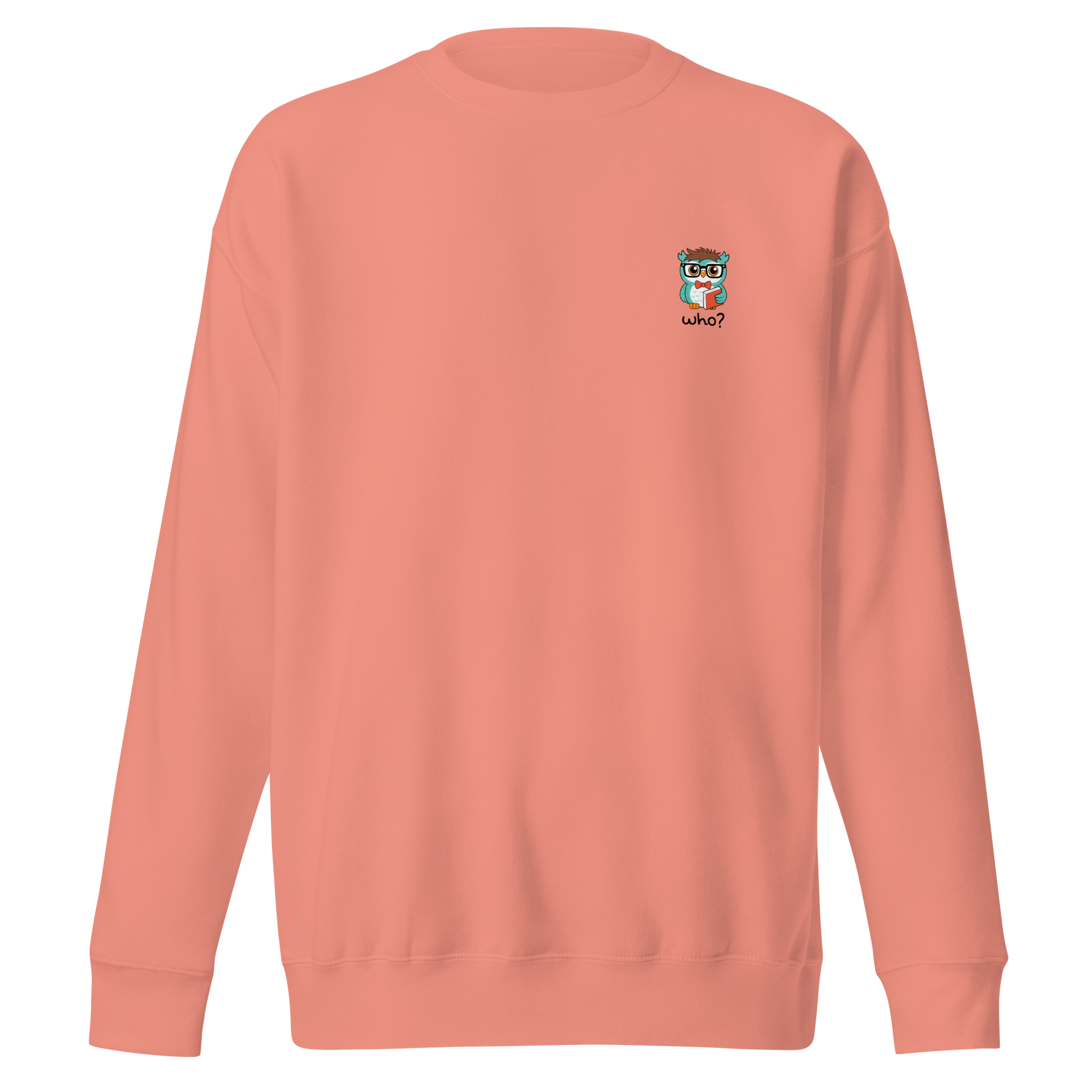 Nerdy Who Nest Crew in Dusty Rose, front view