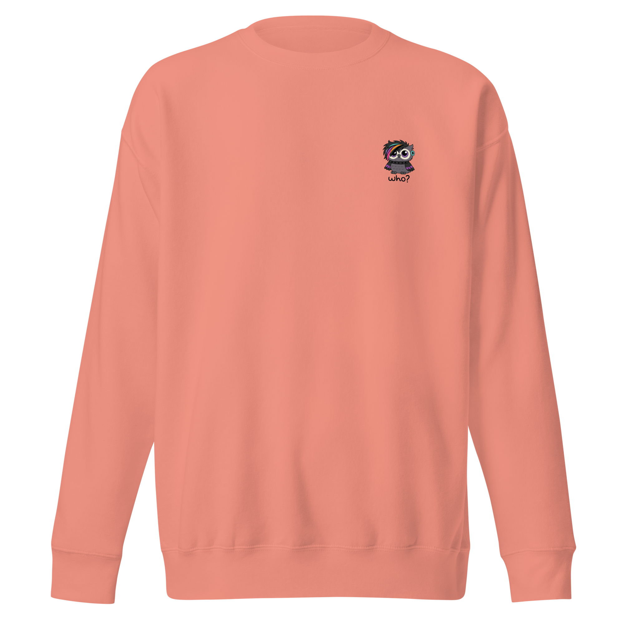 Emo Who Nest Crew in Dusty Rose, front view
