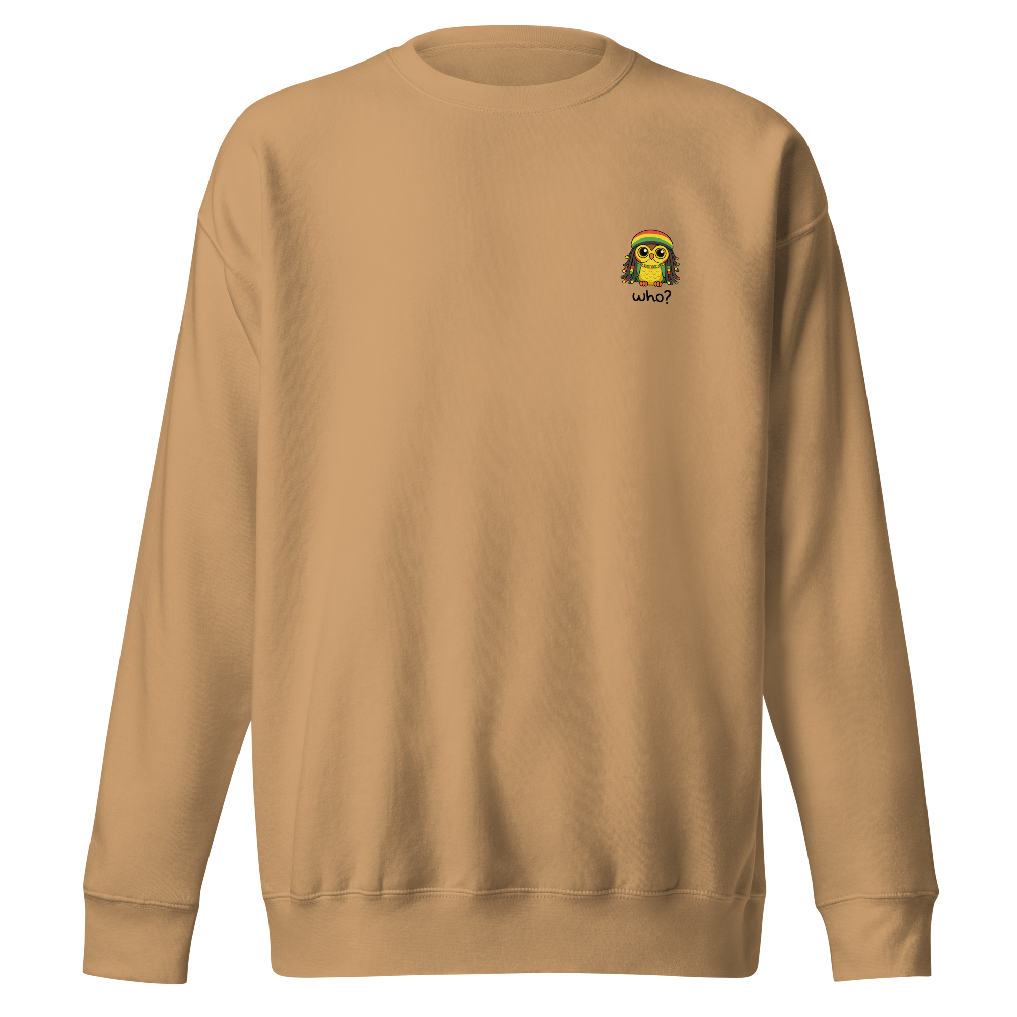 Rasta Who Nest Crew in Khaki, front view