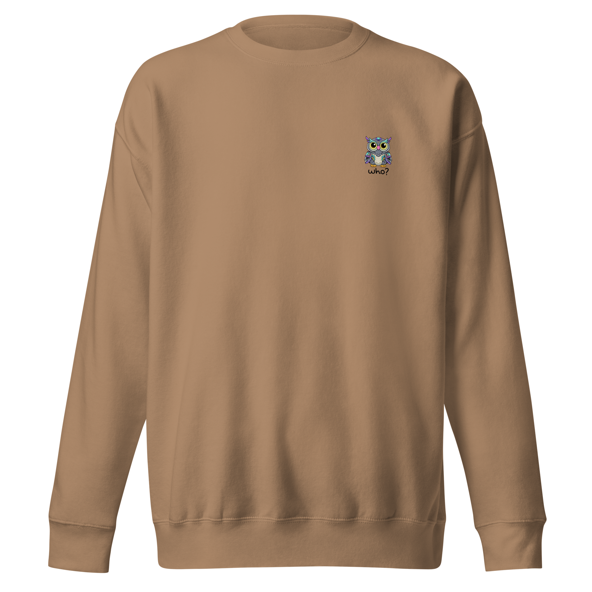 Cyberpunk Who Nest Crew in Latte, front view