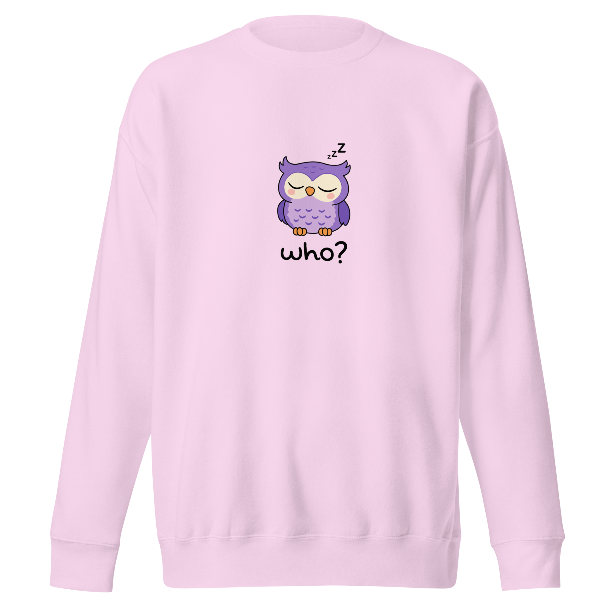 Sleepy Who Nest Crew (Large Print) in Lavender, front view