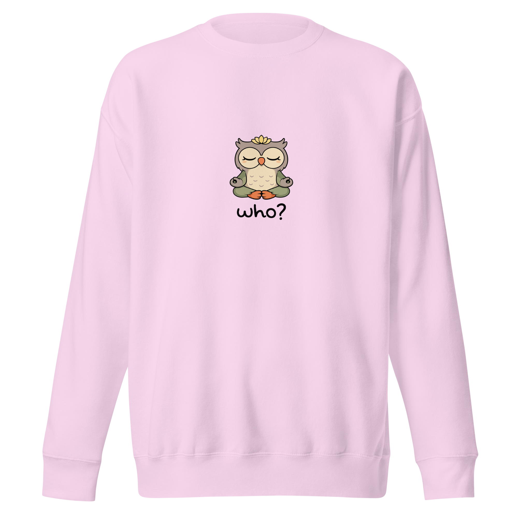 Zen Who Nest Crew (Large Print) in Lavender, front view