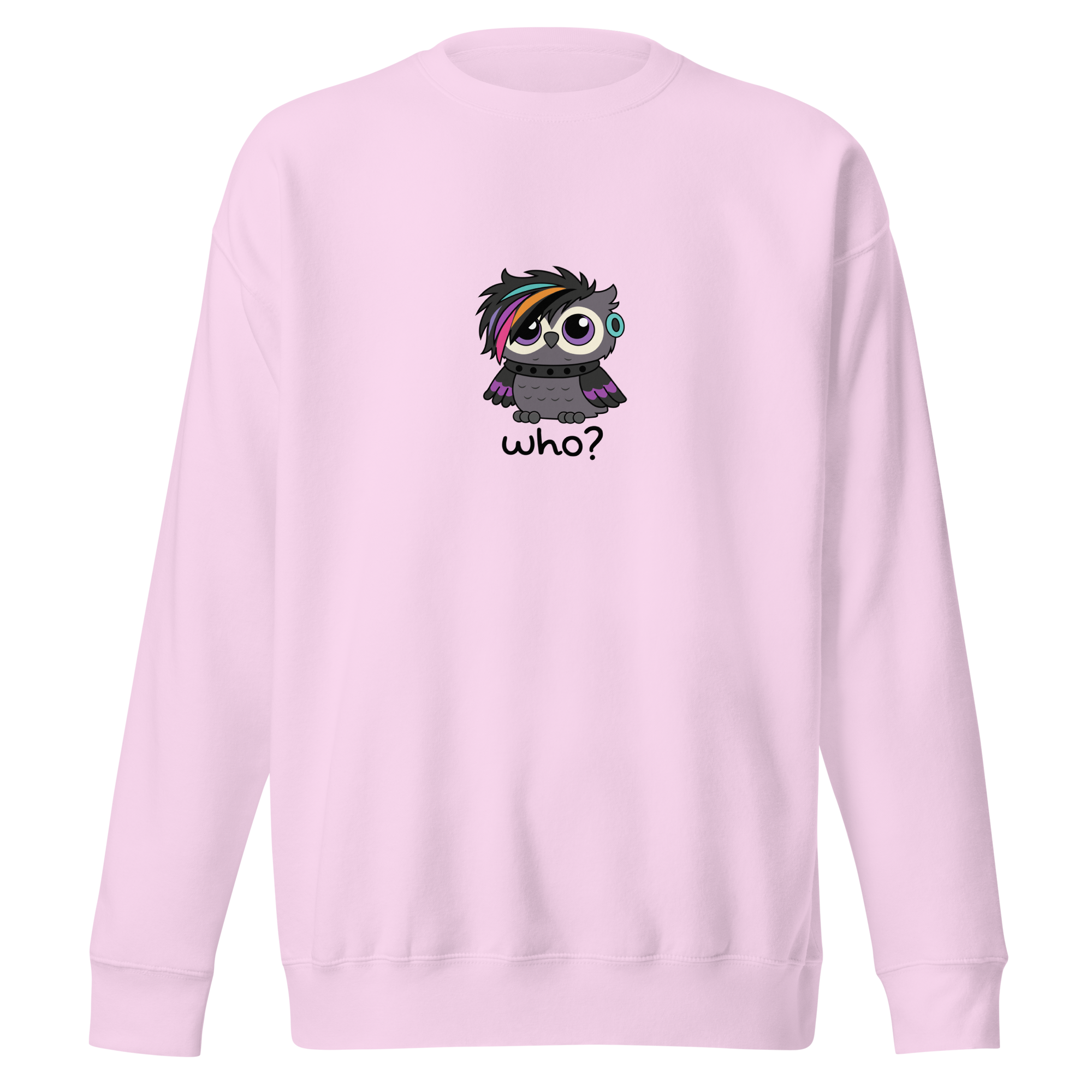 Emo Who Nest Crew (Large Print) in Lavender, front view