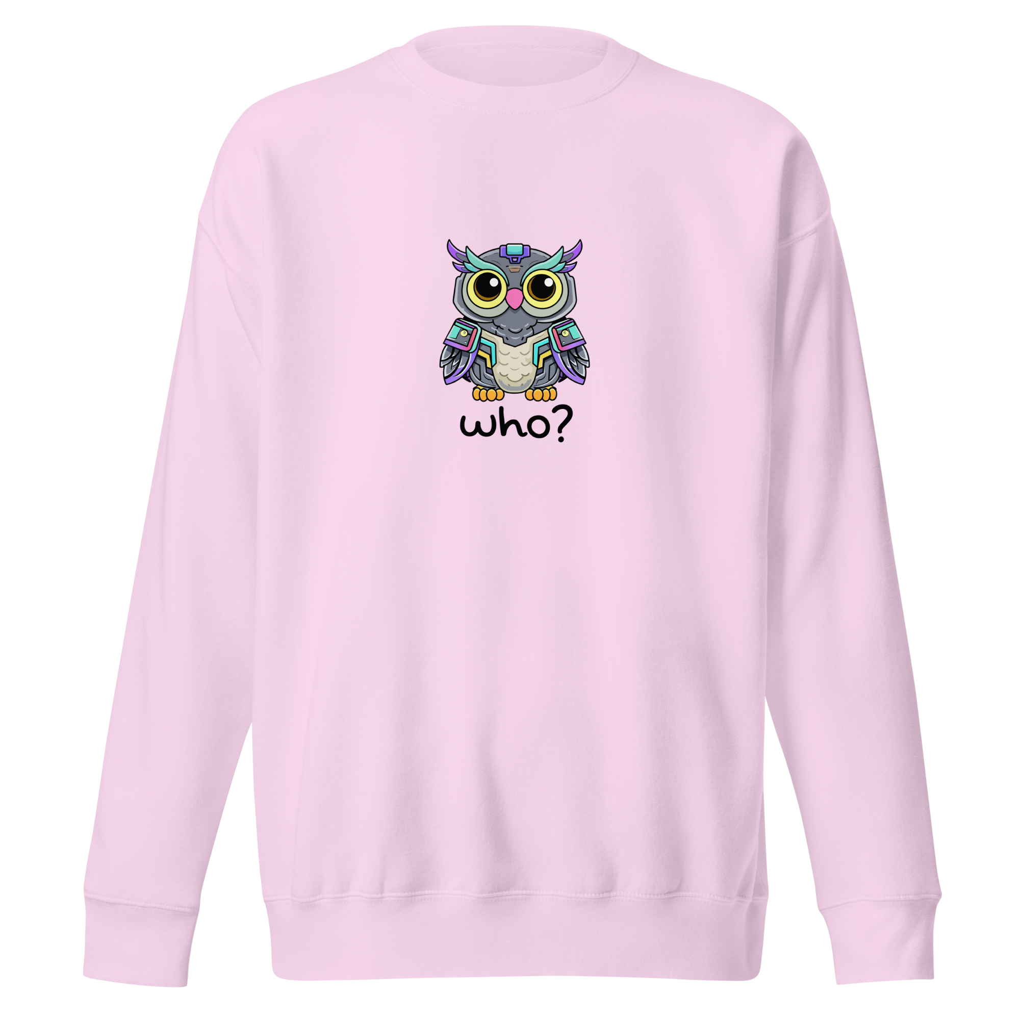 Cyberpunk Who Nest Crew (Large Print) in Lavender, front view
