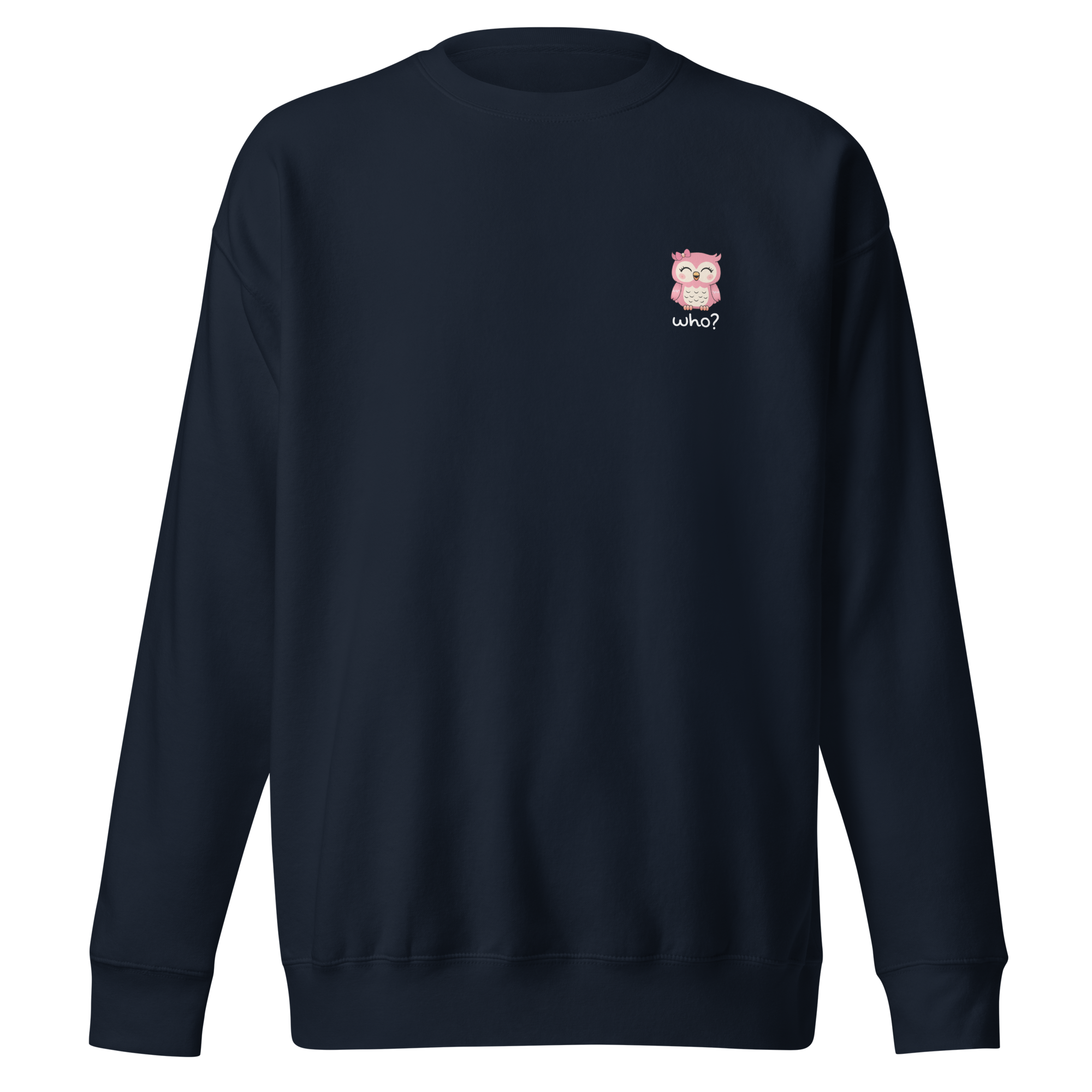 Girly Girl Who Nest Crew in Navy Blazer, front view