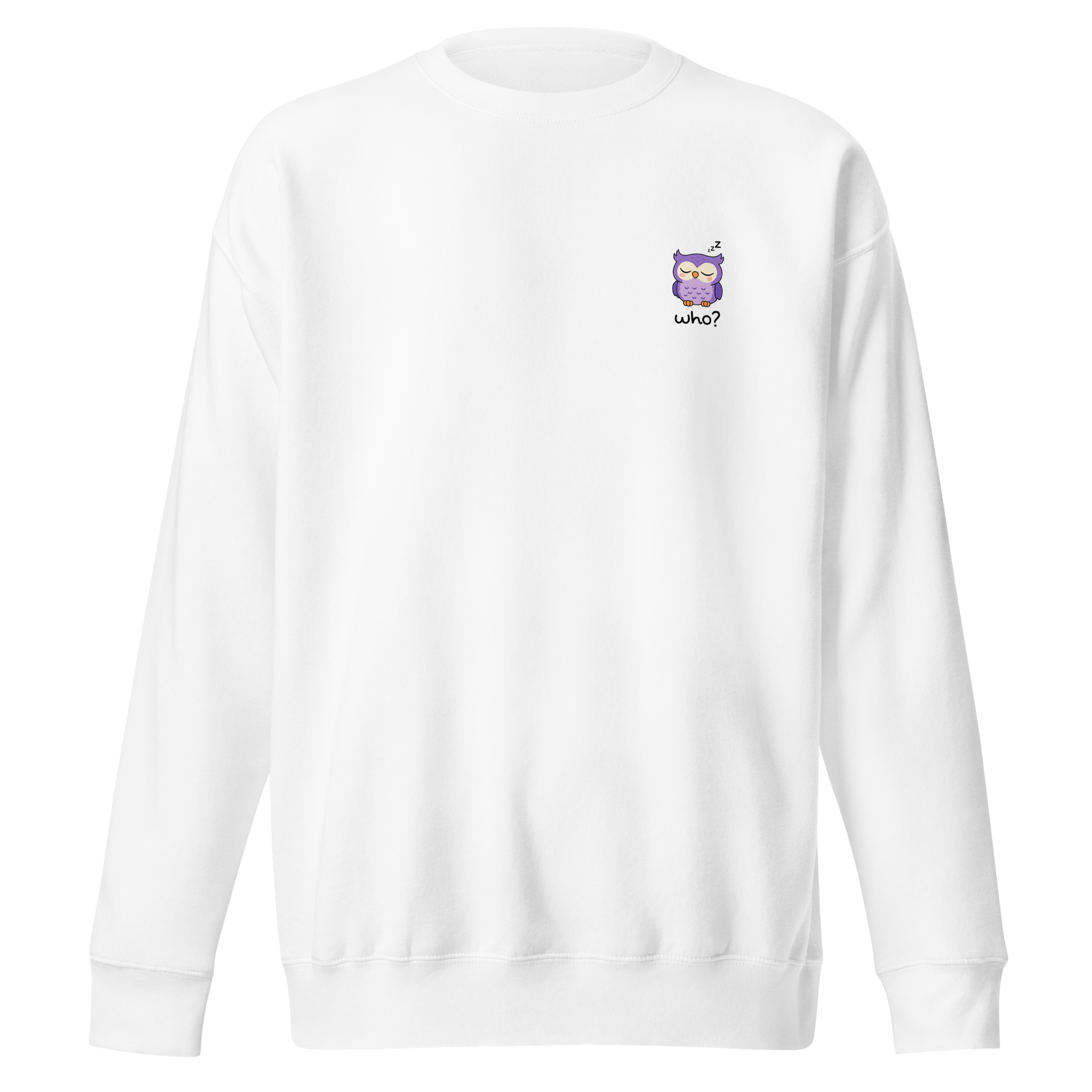 Sleepy Who Nest Crew in White, front view