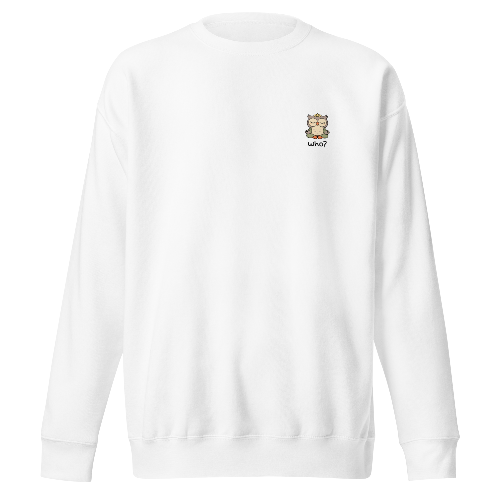 Zen Who Nest Crew in White, front view