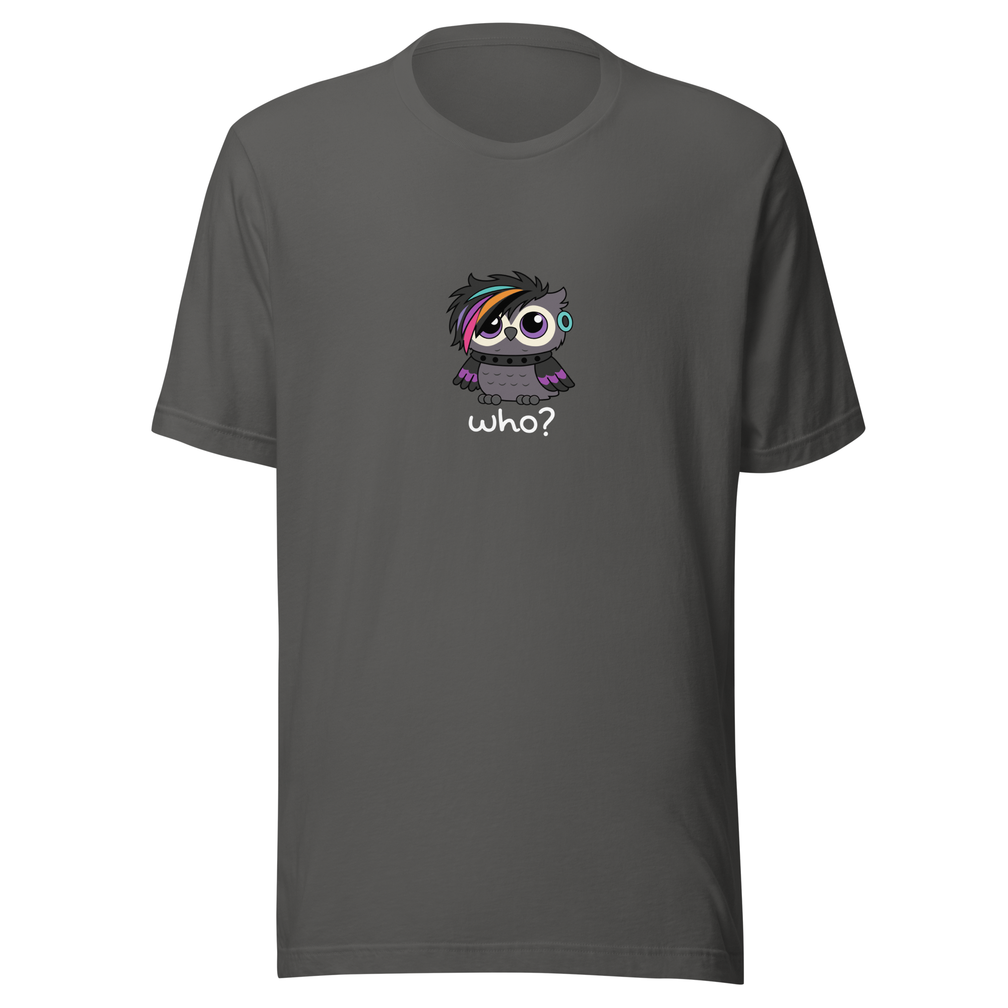 Emo Who Nest Tee (Large Print) in Asphalt, front view