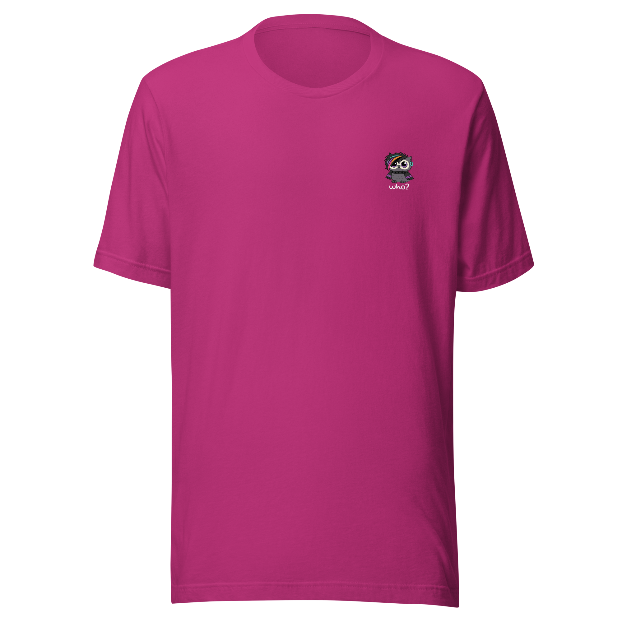 Emo Who Nest Tee in Berry, front view