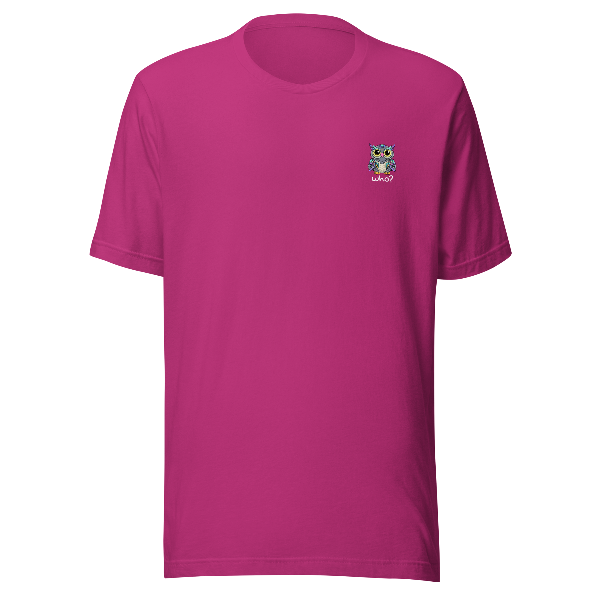 Cyberpunk Who Nest Tee in Berry, front view