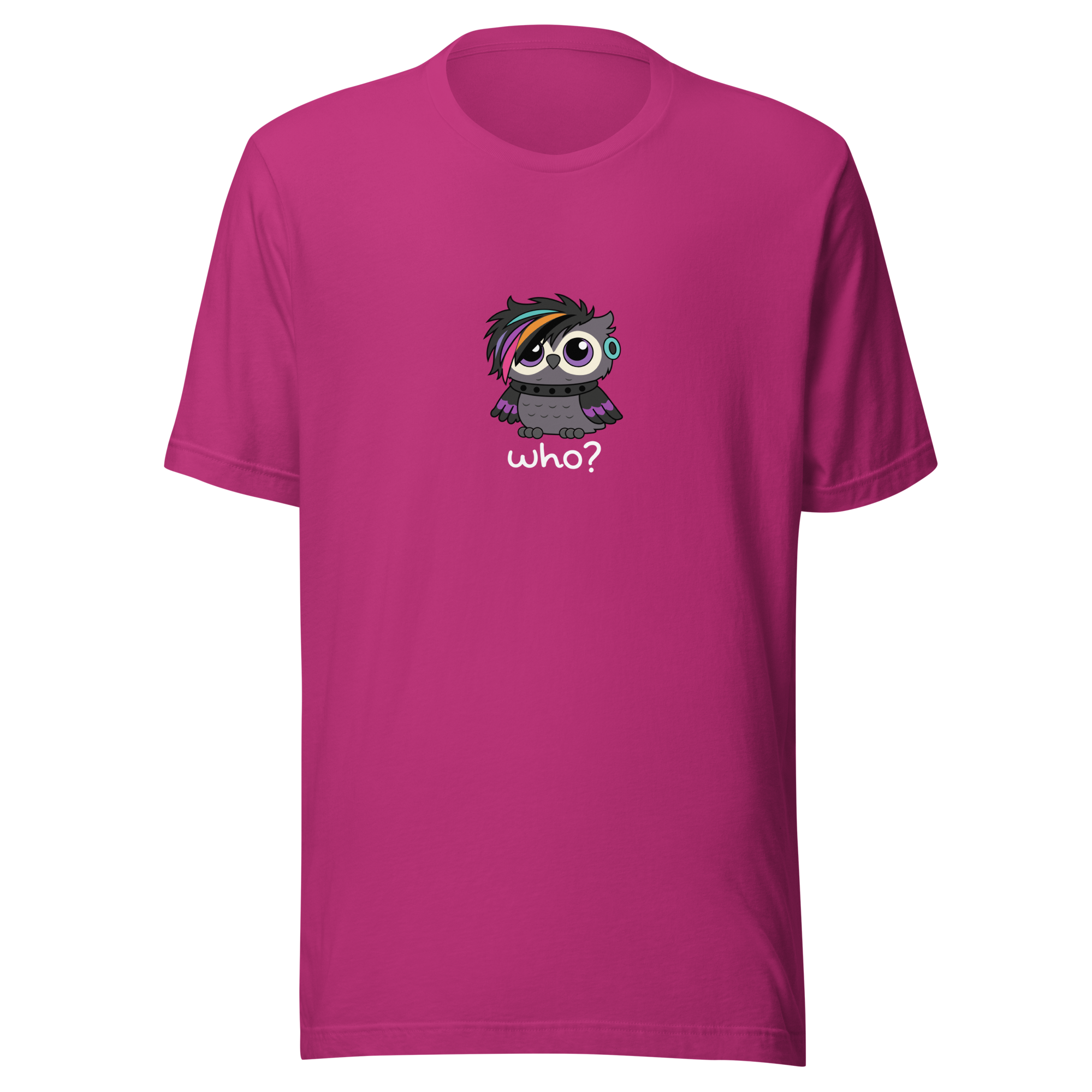 Emo Who Nest Tee (Large Print) in Berry, front view