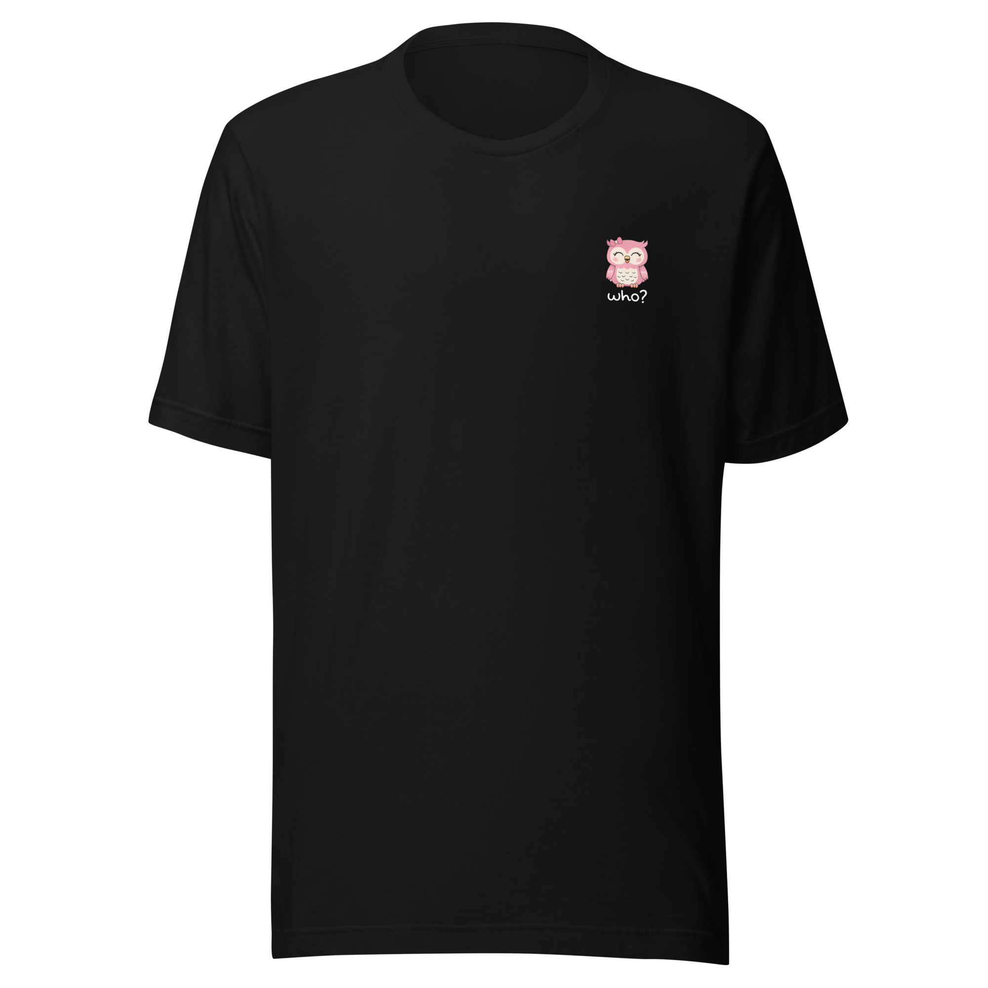 Girly Girl Who Nest Tee in Black, front view
