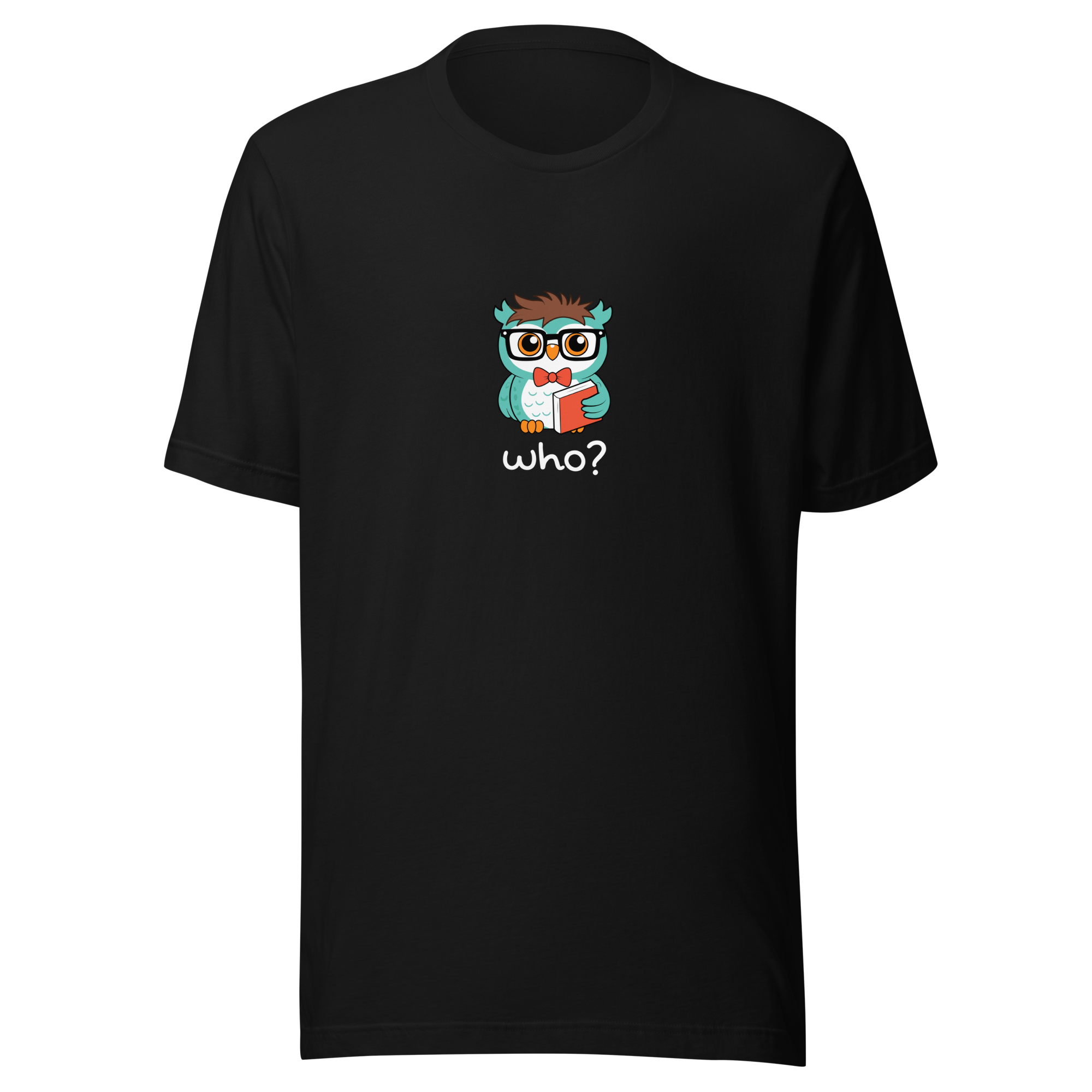 Nerdy Who Nest Tee (Large Print) in Black, front view