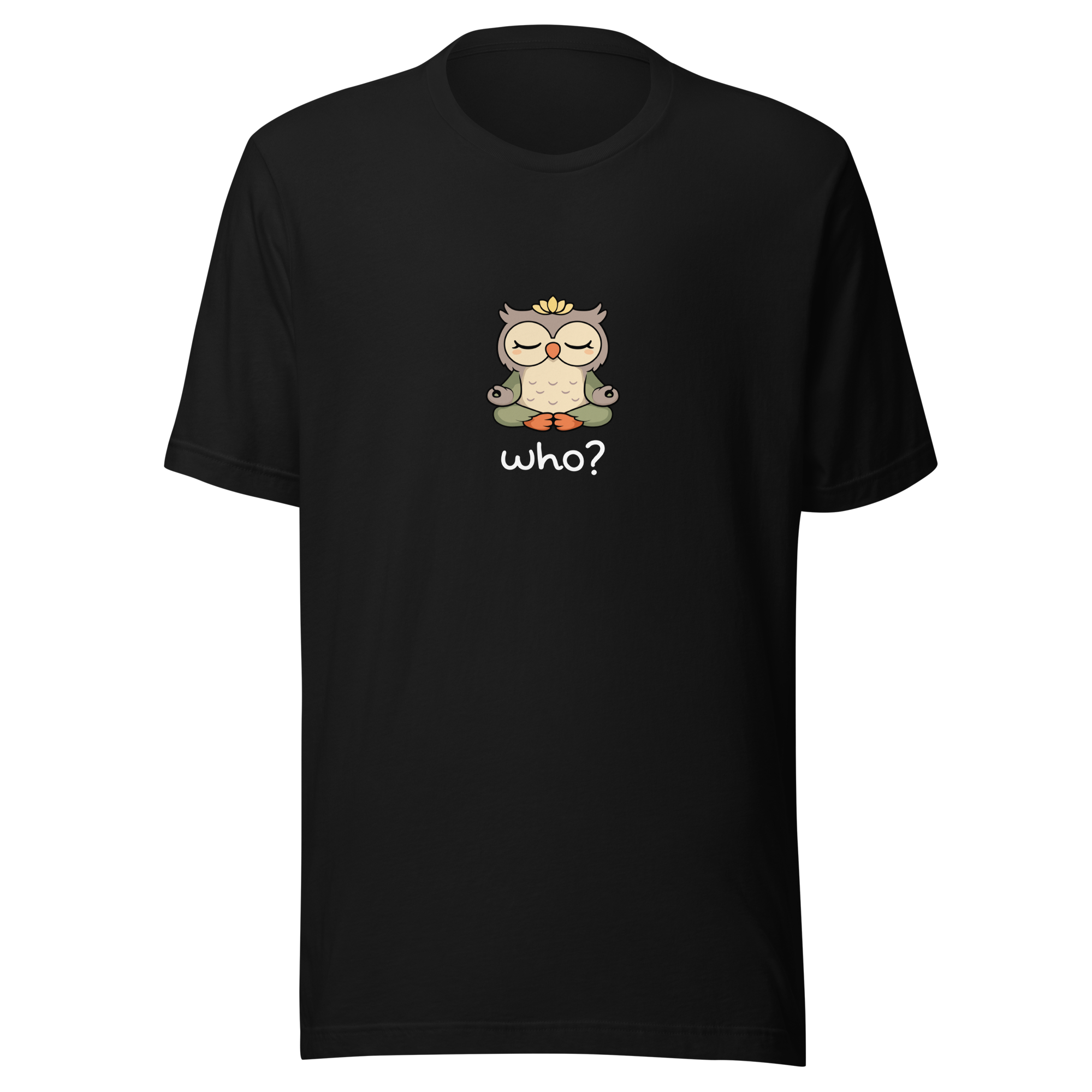Zen Who Nest Tee (Large Print) in Black, front view