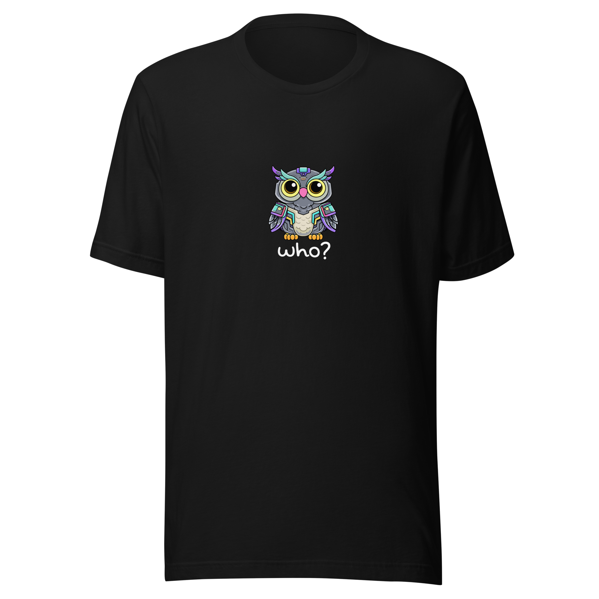 Cyberpunk Who Nest Tee (Large Print) in Black, front view
