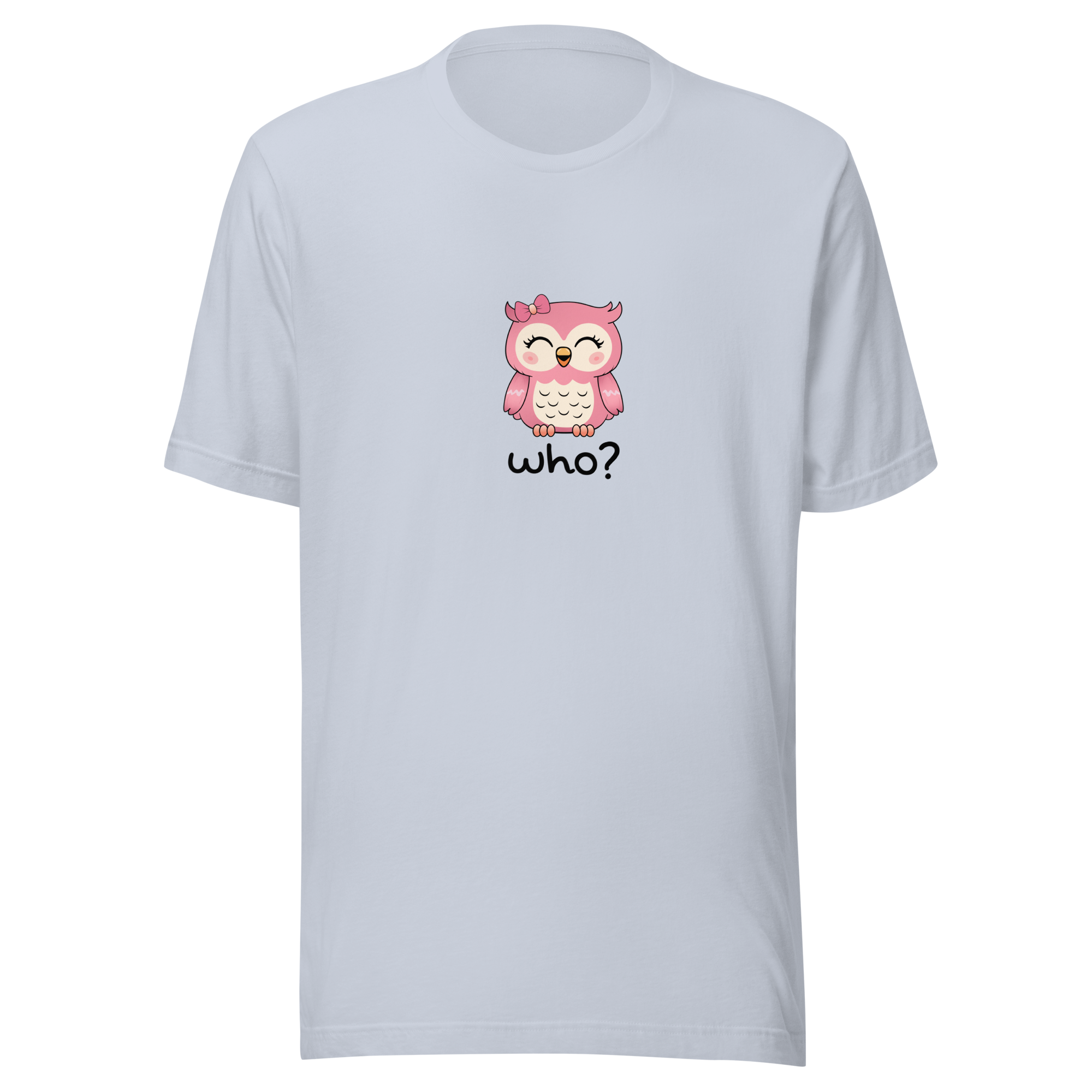 Girly Girl Who Nest Tee (Large Print) in Light Blue, front view