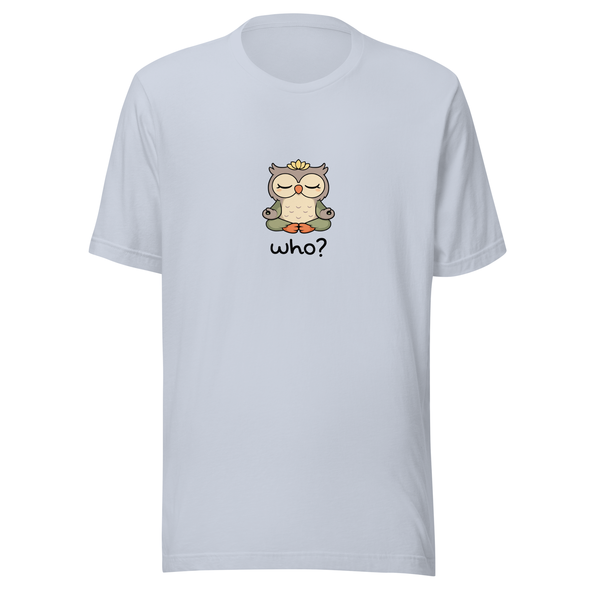 Zen Who Nest Tee (Large Print) in Light Blue, front view