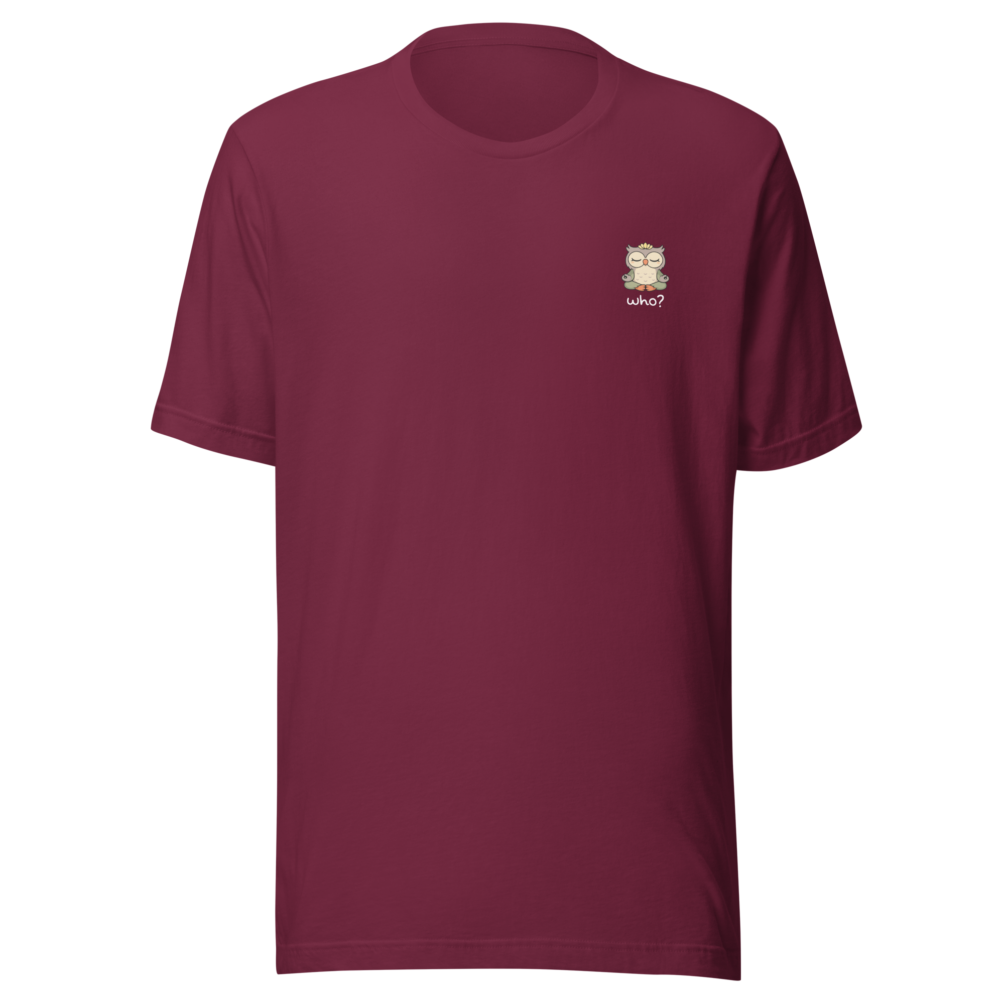 Zen Who Nest Tee in Maroon, front view