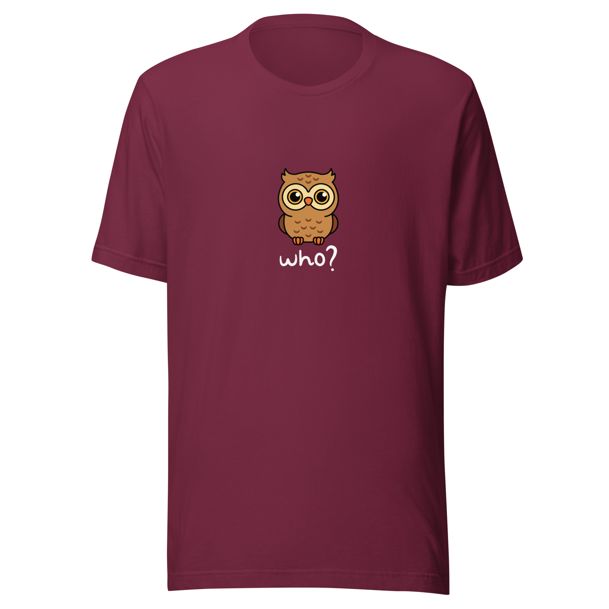 Wholesome Who Nest Tee (Large Print) in Maroon, front view