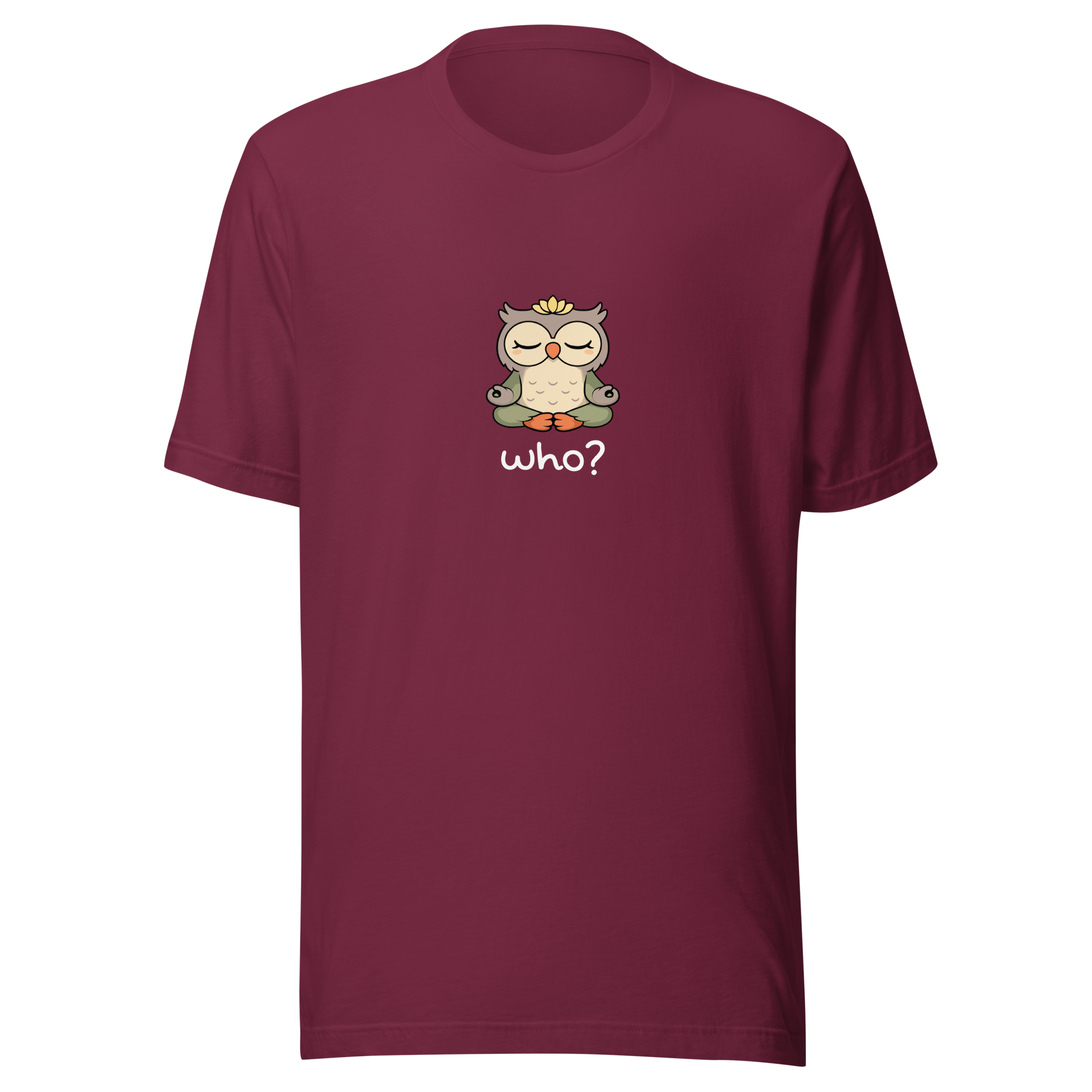 Zen Who Nest Tee (Large Print) in Maroon, front view