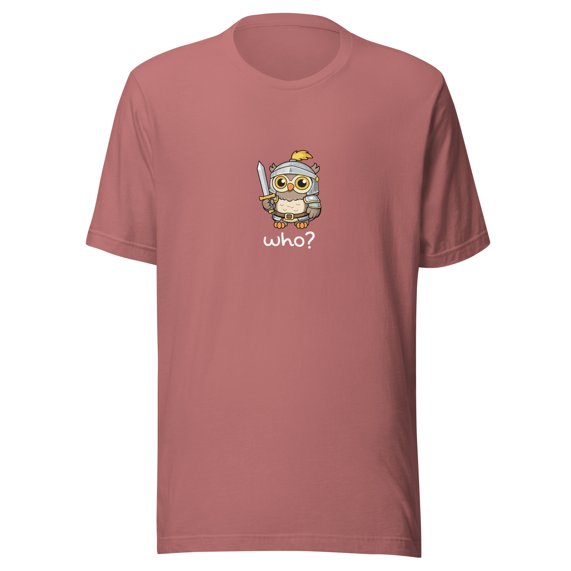 Knight Who Nest Tee (Large Print) in Mauve, front view