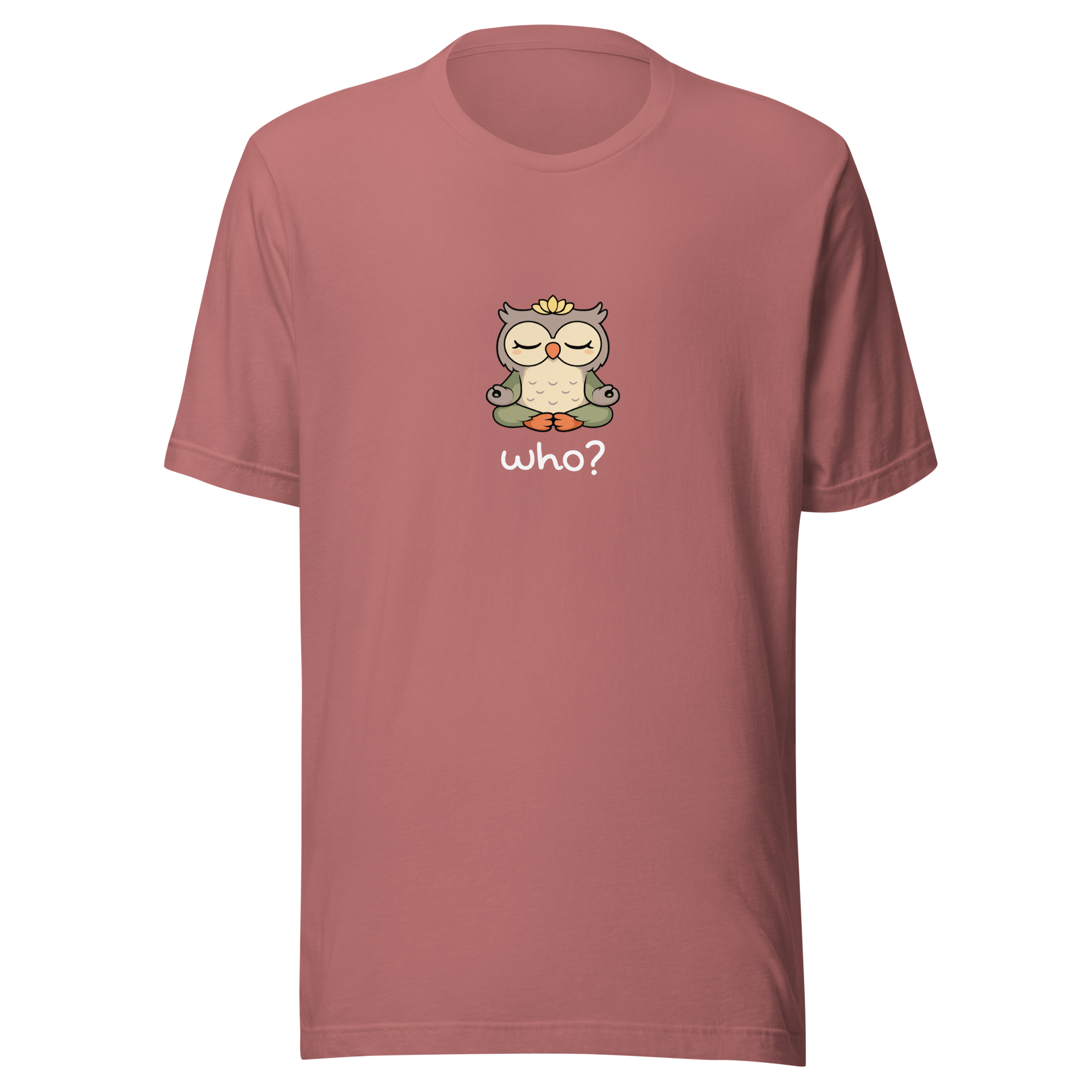 Zen Who Nest Tee (Large Print) in Mauve, front view