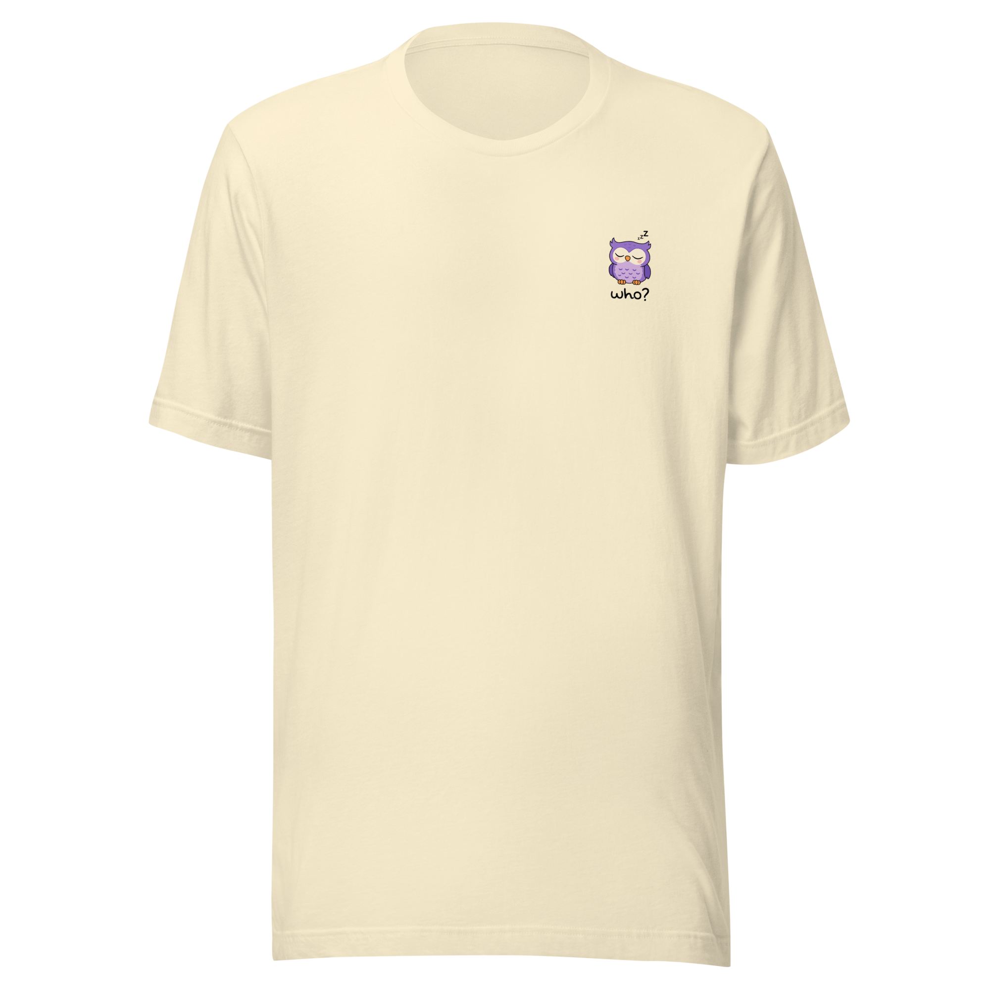 Sleepy Who Nest Tee in Natural, front view