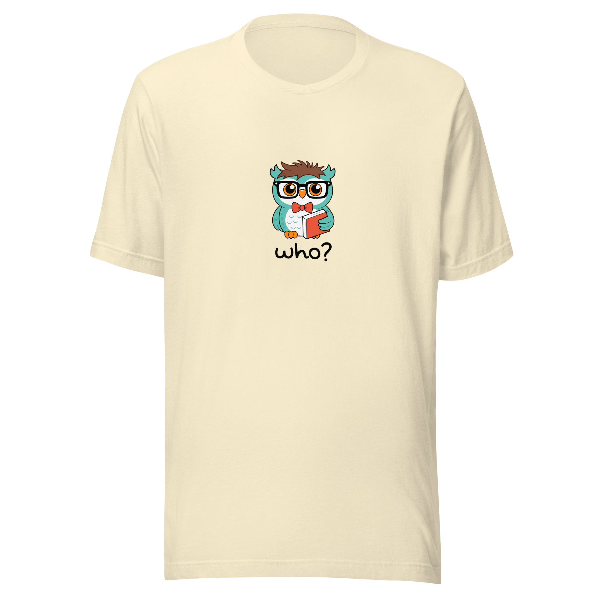 Nerdy Who Nest Tee (Large Print) in Natural, front view