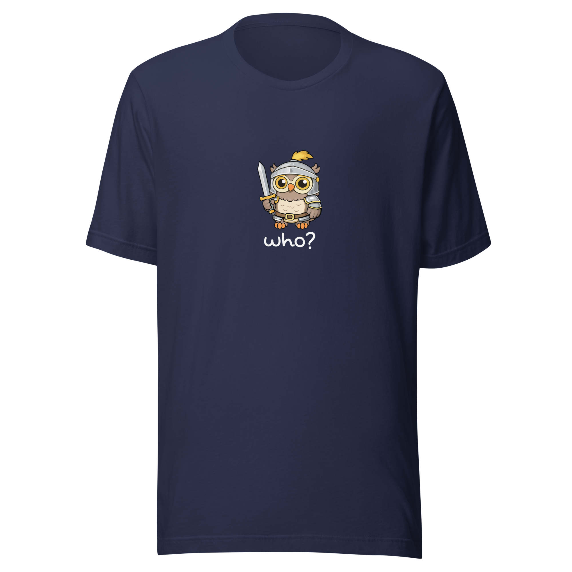 Knight Who Nest Tee (Large Print) in Navy, front view