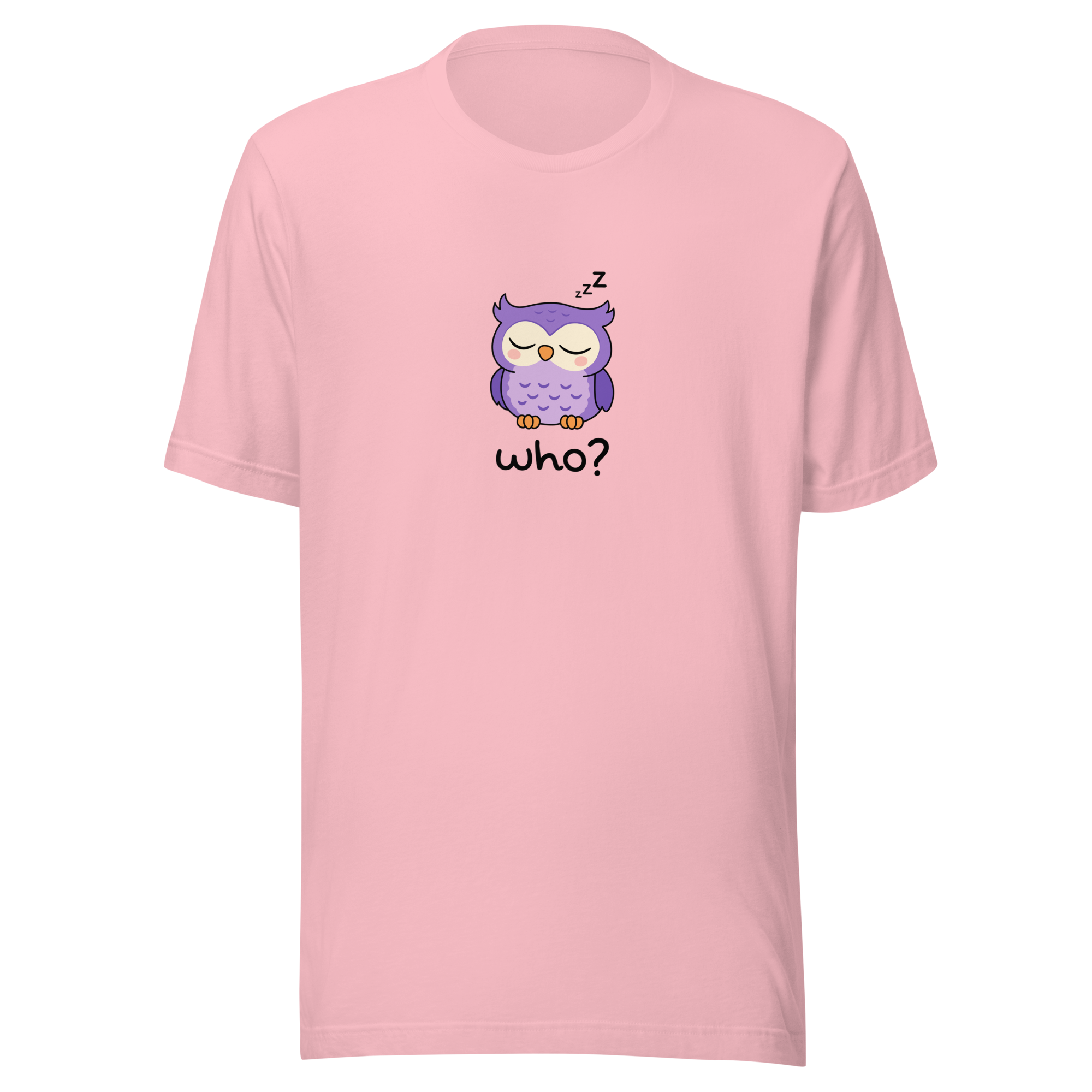 Sleepy Who Nest Tee (Large Print) in Pink, front view